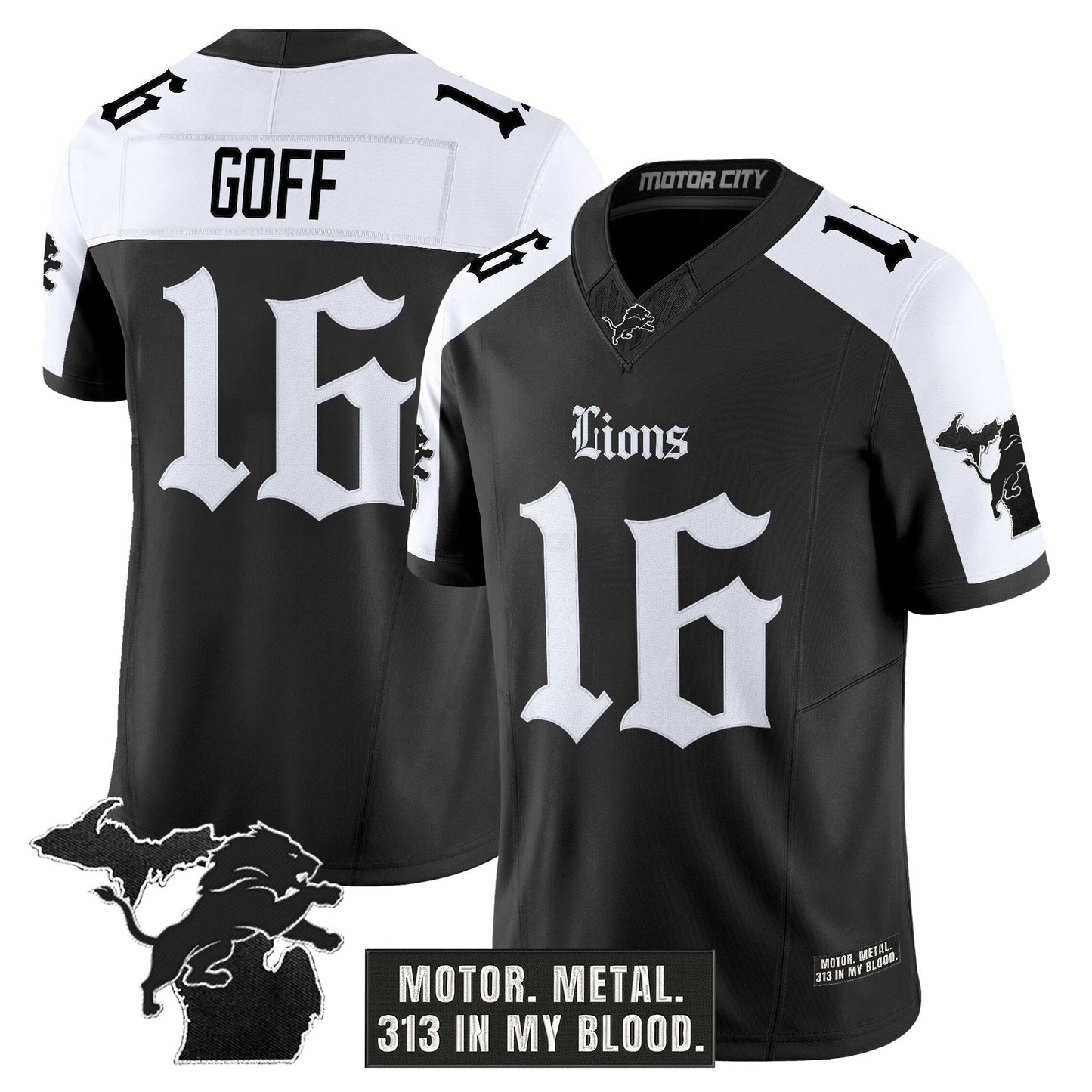 Camisa NFL Men’s Detroit ‘Gothic Motor Grit Edition’ Vapor Limited Jersey V2