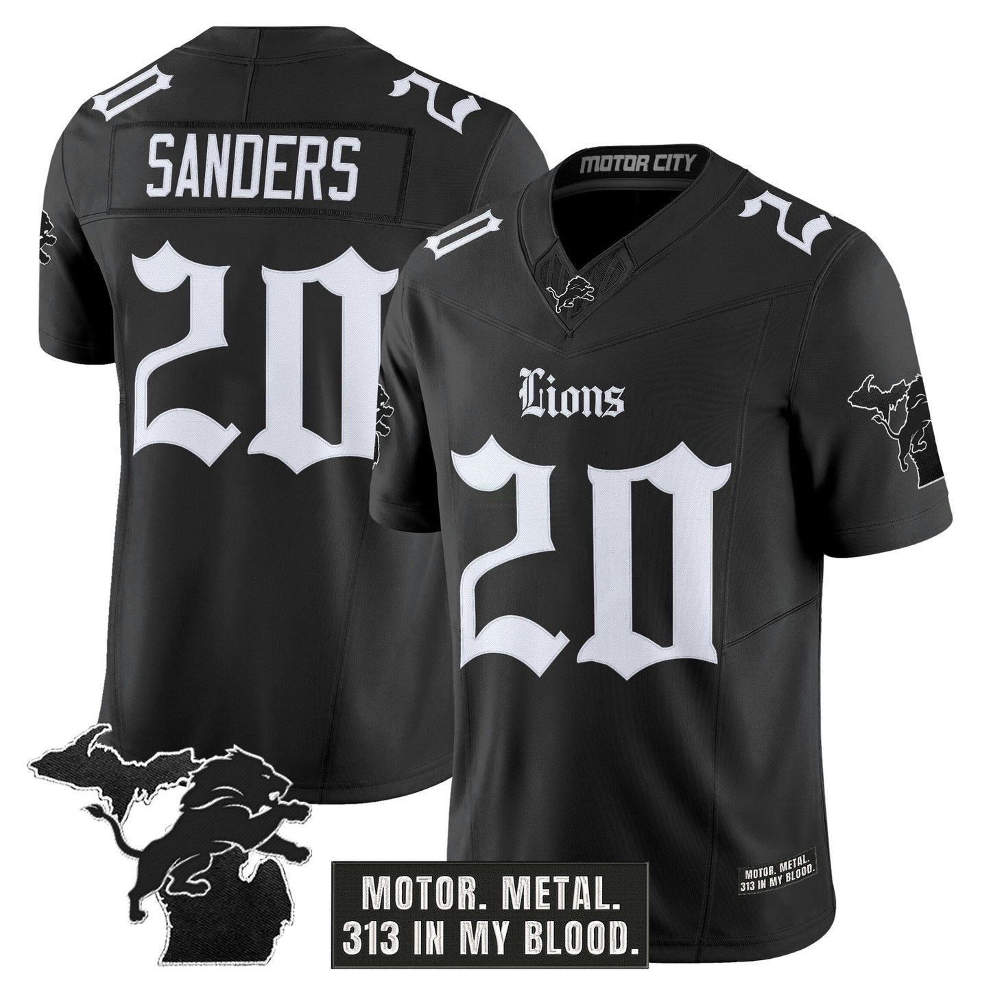 Camisa NFL Men’s Detroit ‘Gothic Motor Grit Edition’ Vapor Limited Jersey V2