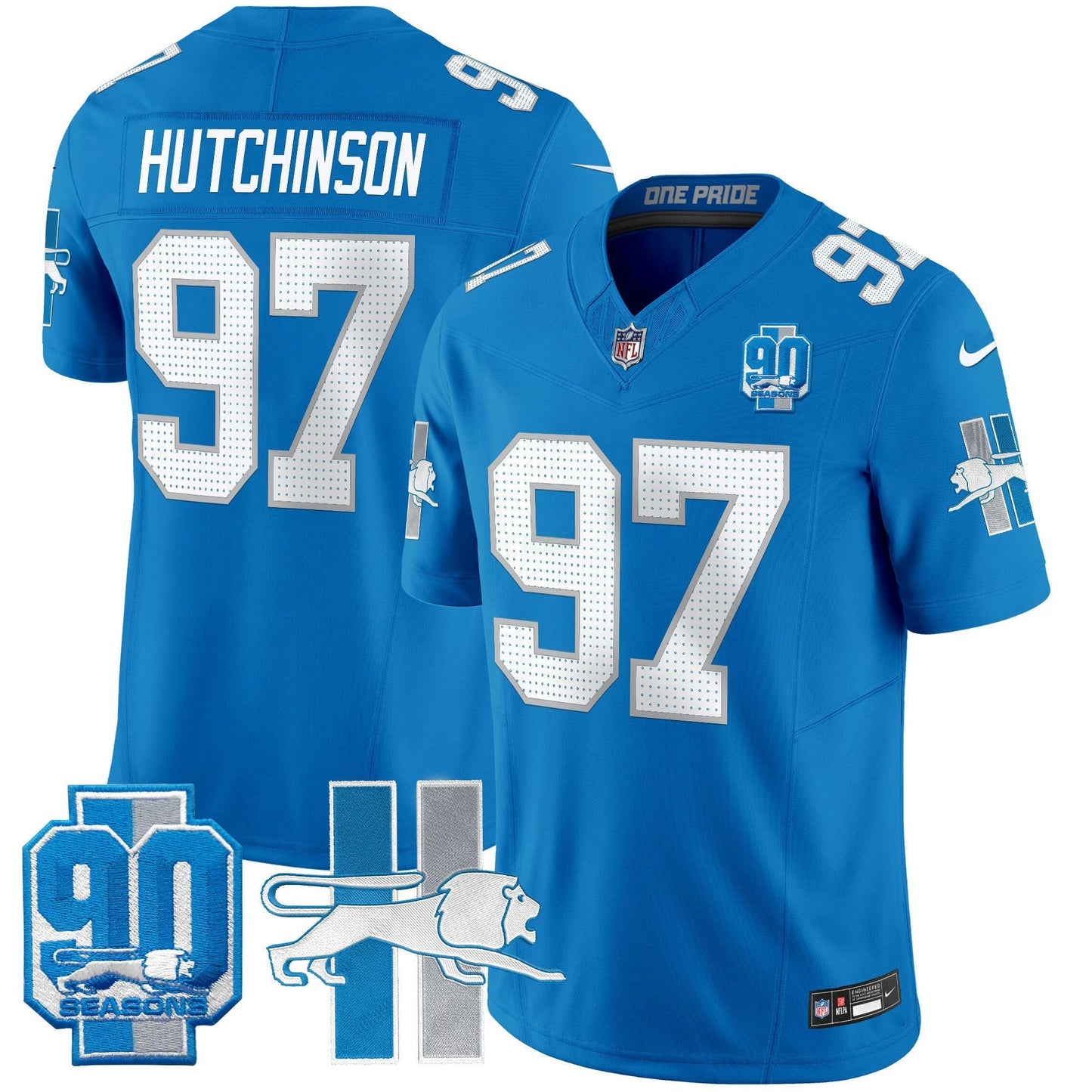 Camisa NFL Detroit Lions Men’s Detroit Lion 1946 Throwback Vapor Limited Jersey