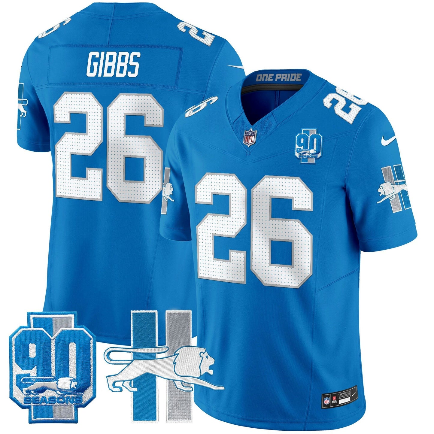 Camisa NFL Detroit Lions Men’s Detroit Lion 1946 Throwback Vapor Limited Jersey