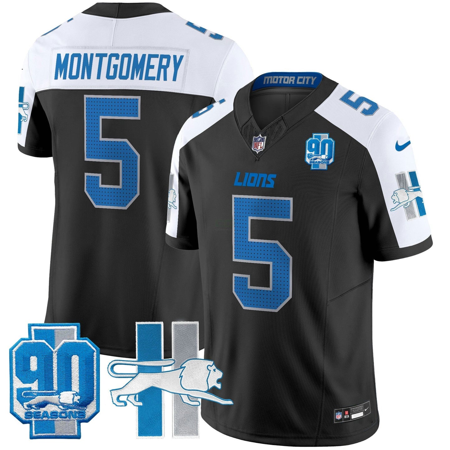 Camisa NFL Detroit Lions Men’s Detroit Lion 1946 Throwback Vapor Limited Jersey