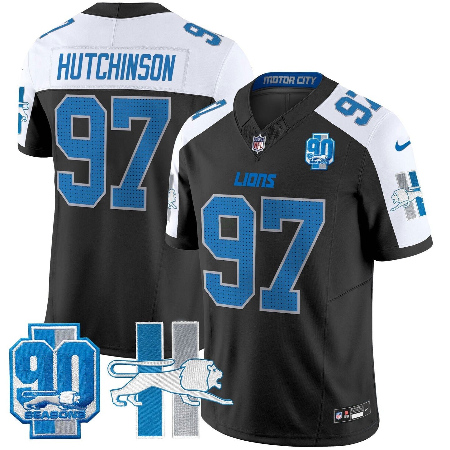 Camisa NFL Detroit Lions Men’s Detroit Lion 1946 Throwback Vapor Limited Jersey