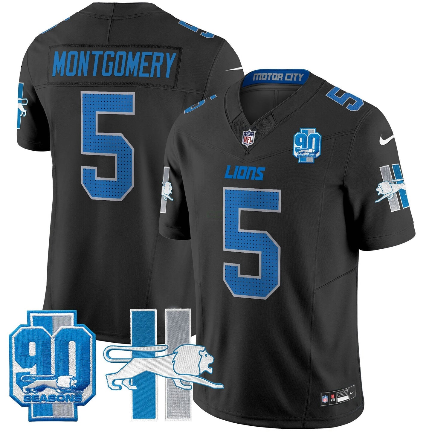 Camisa NFL Detroit Lions Men’s Detroit Lion 1946 Throwback Vapor Limited Jersey