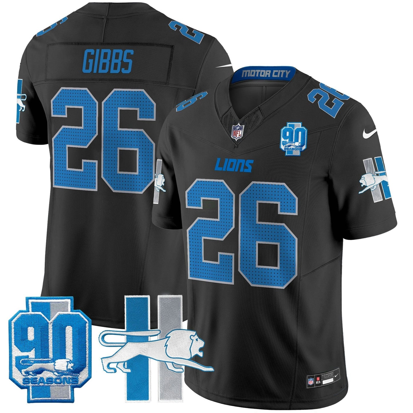 Camisa NFL Detroit Lions Men’s Detroit Lion 1946 Throwback Vapor Limited Jersey
