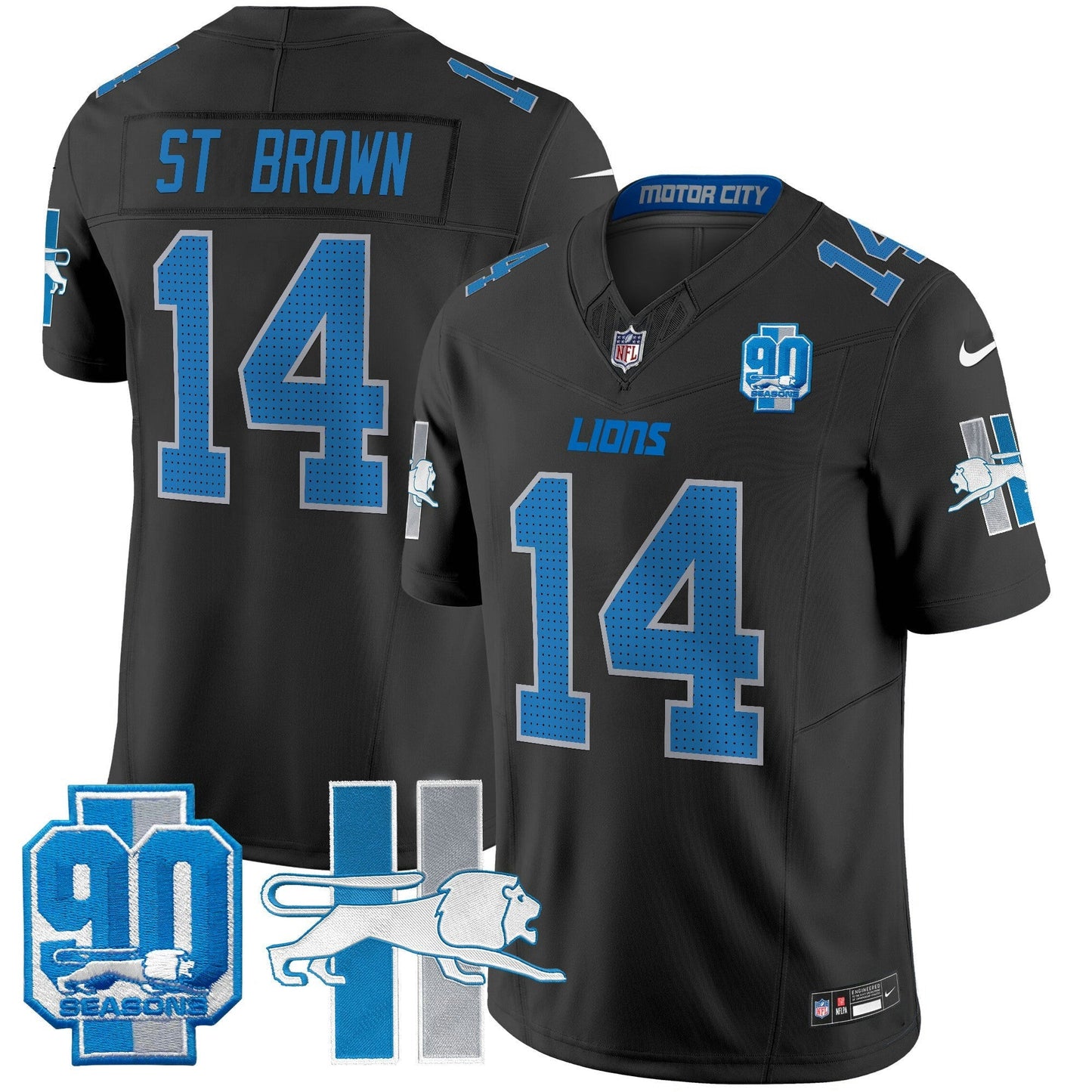 Camisa NFL Detroit Lions Men’s Detroit Lion 1946 Throwback Vapor Limited Jersey