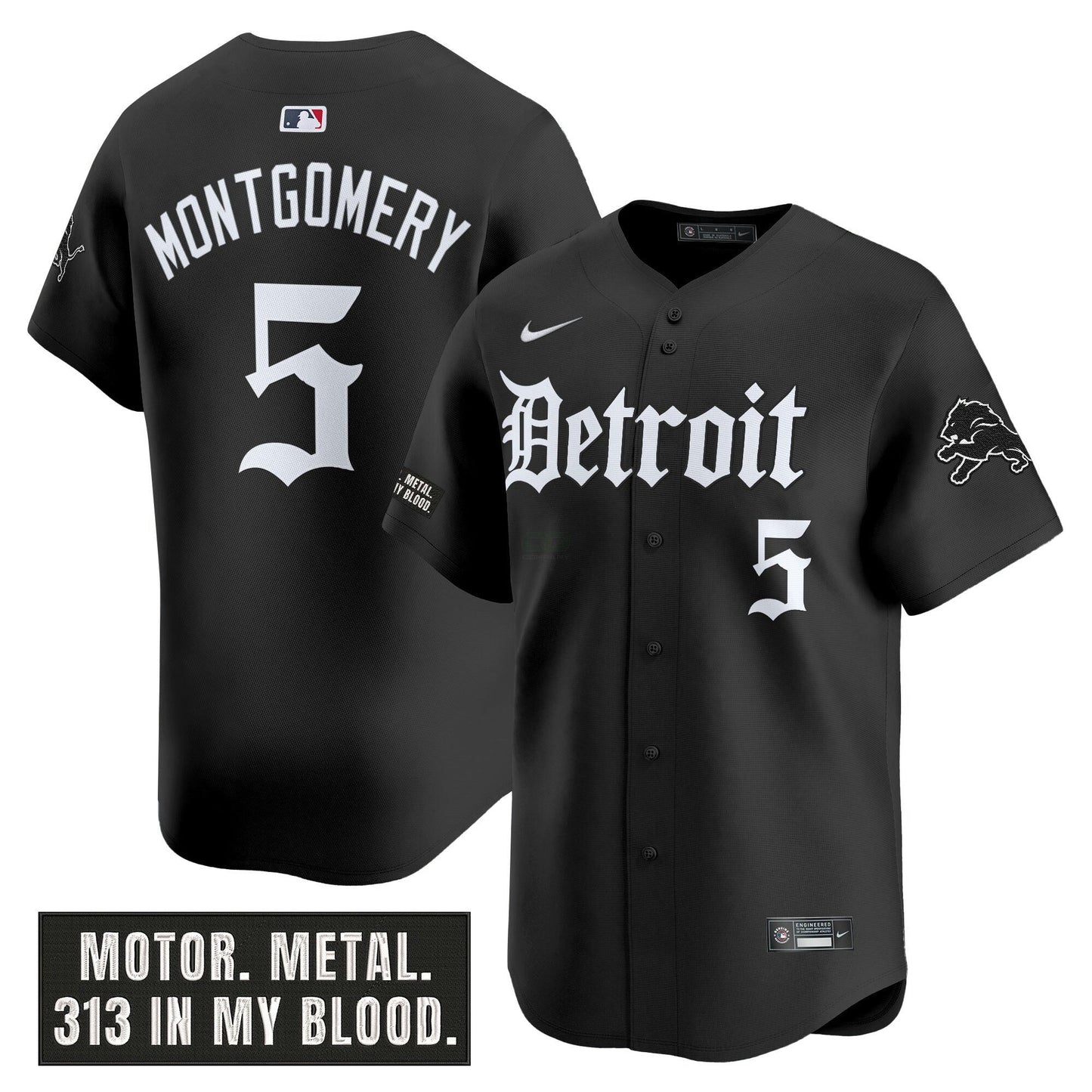 Camisa NFL Men’s Detroit ‘Motor Gothic Edition’ Vapor Premier Limited Jersey