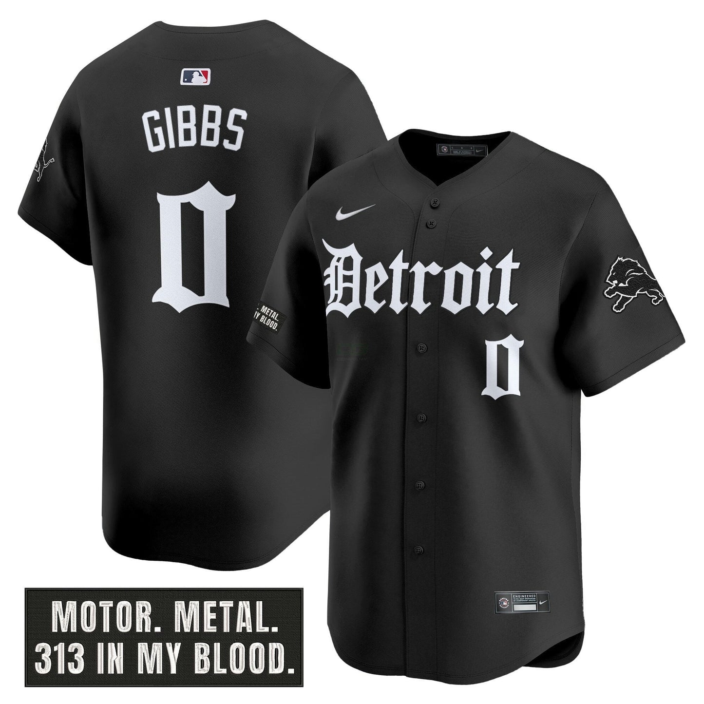 Camisa NFL Men’s Detroit ‘Motor Gothic Edition’ Vapor Premier Limited Jersey