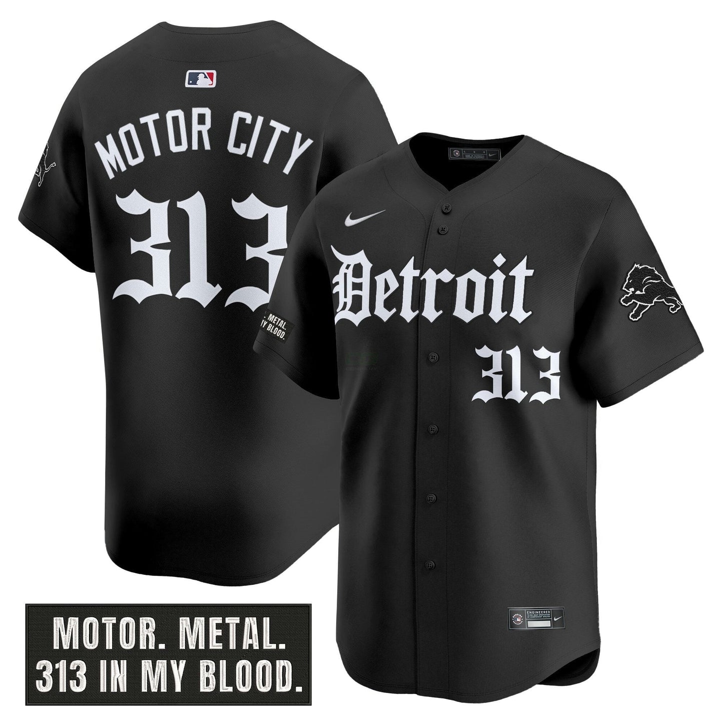 Camisa NFL Men’s Detroit ‘Motor Gothic Edition’ Vapor Premier Limited Jersey