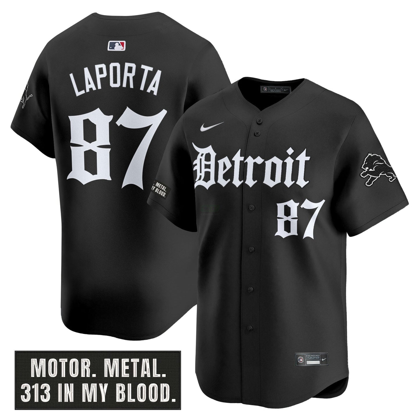 Camisa NFL Men’s Detroit ‘Motor Gothic Edition’ Vapor Premier Limited Jersey