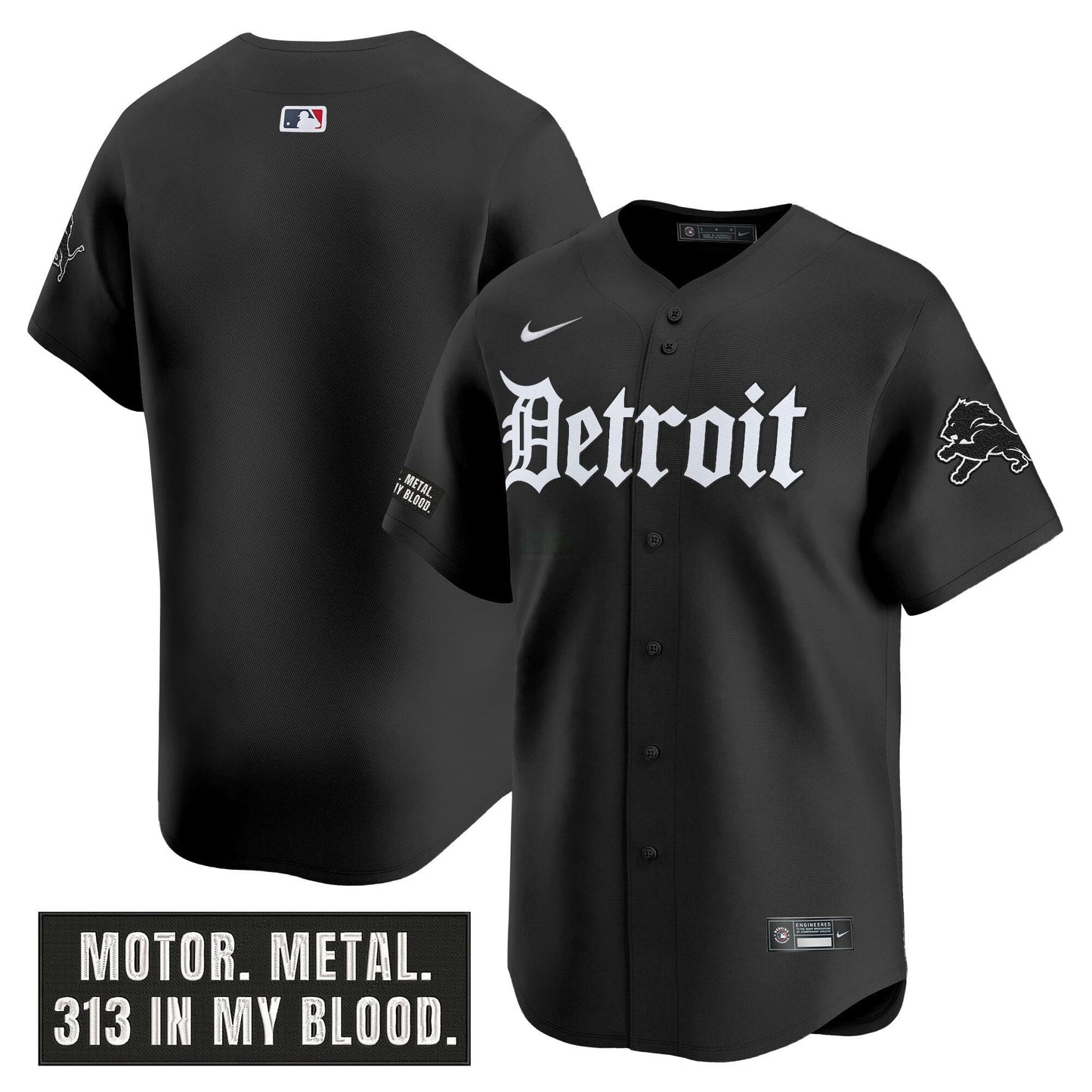 Camisa NFL Men’s Detroit ‘Motor Gothic Edition’ Vapor Premier Limited Jersey