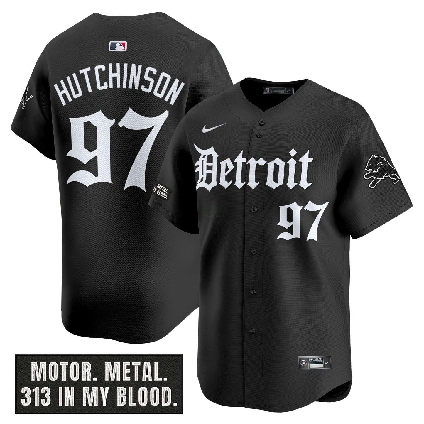 Camisa NFL Men’s Detroit ‘Motor Gothic Edition’ Vapor Premier Limited Jersey