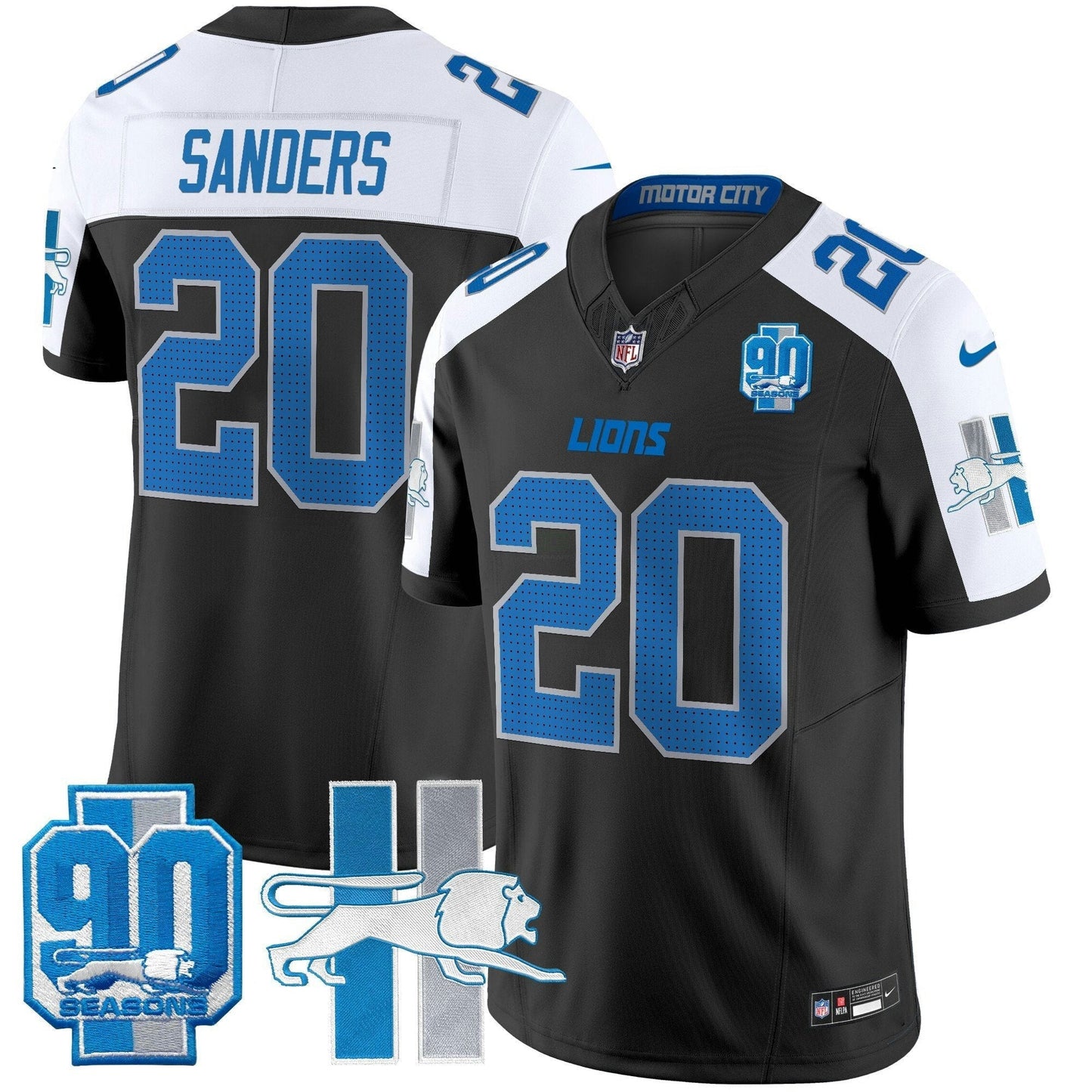 Camisa NFL Men’s Detroit Throwback 90th Year Patch Vapor Limited Jersey