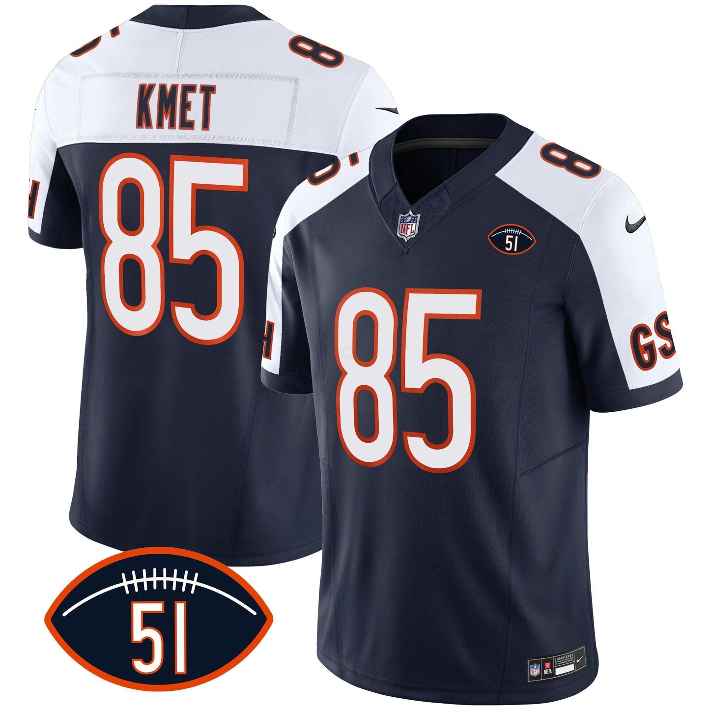 Camisa NFL Men’s Dick Butkus Patch GSH Vapor Jersey