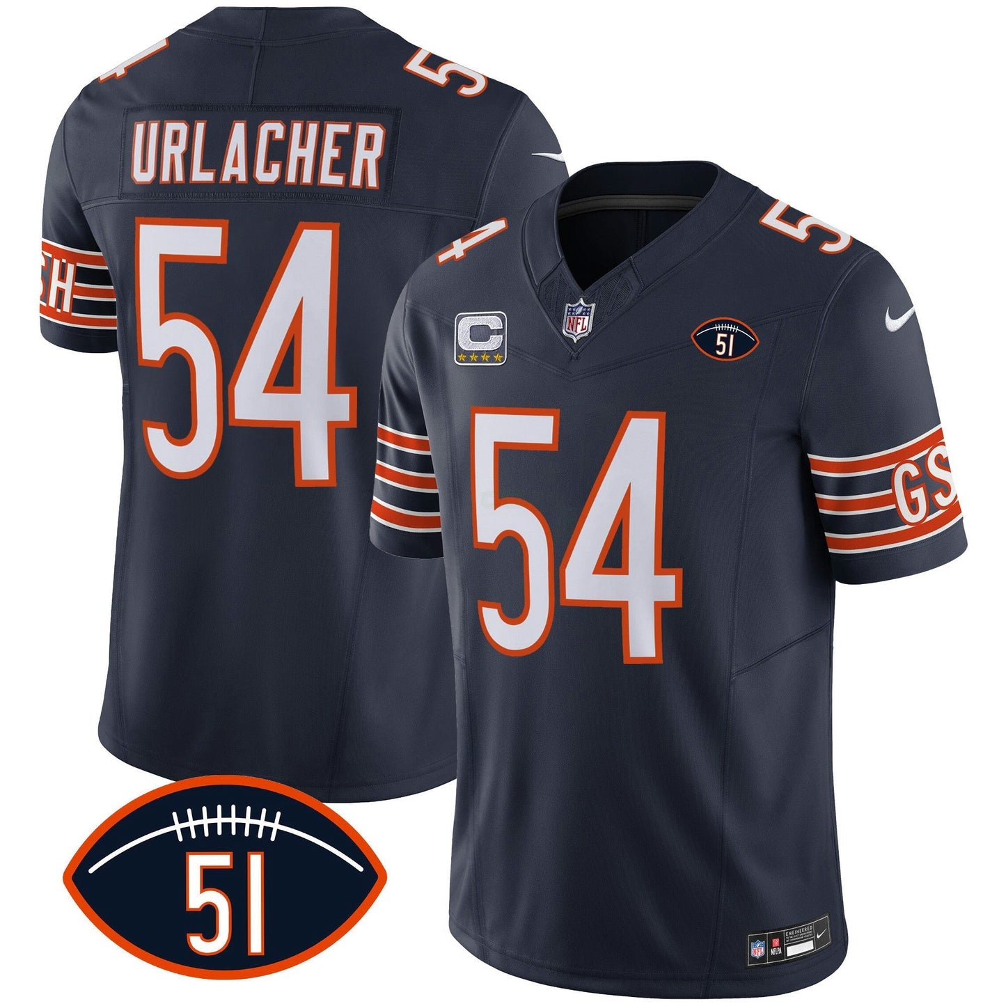 Camisa NFL Men’s Dick Butkus Patch GSH Vapor Jersey