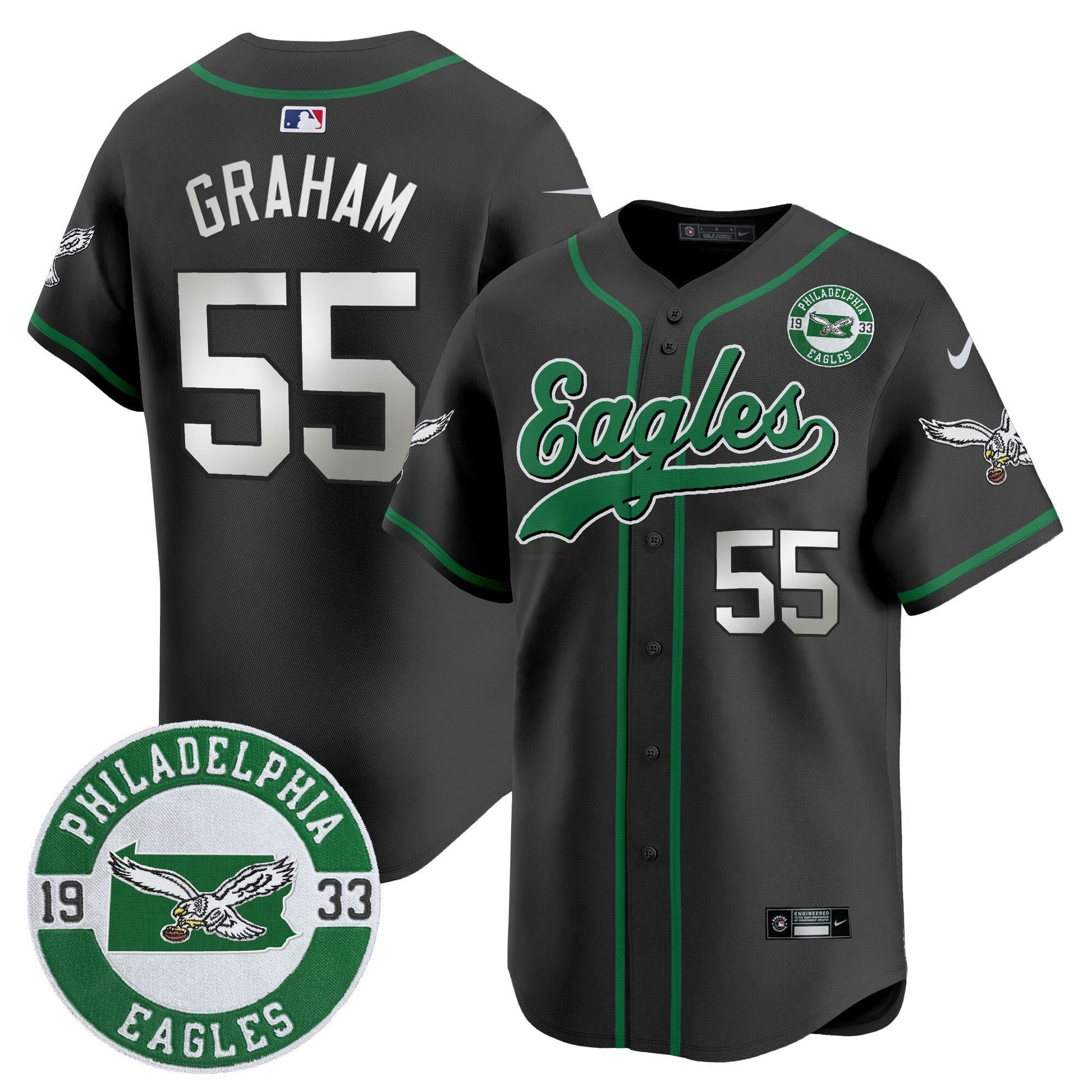 Camisa NFL Men’s Est. 1933 Patch Patch Kelly Green Vapor Jersey