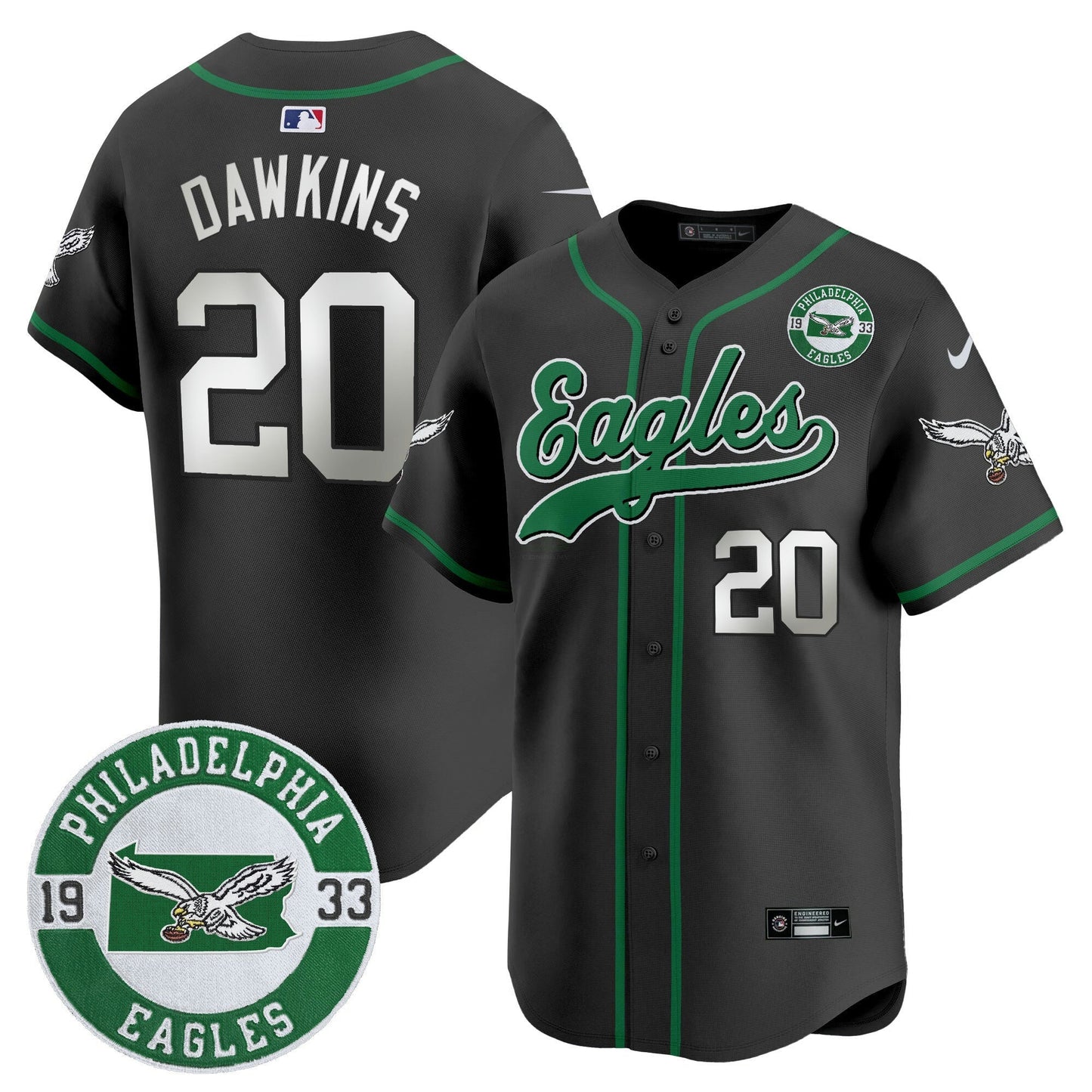 Camisa NFL Men’s Est. 1933 Patch Patch Kelly Green Vapor Jersey