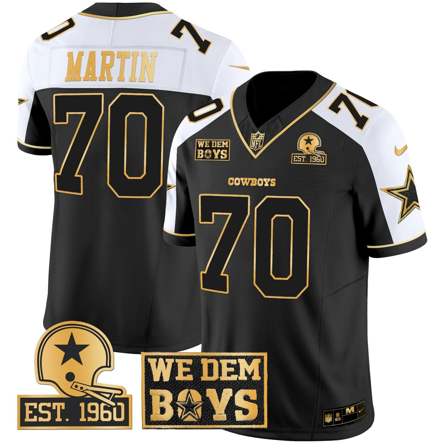 Camisa NFL Men’s Est. 1960 & We Dem Boyz Patch Dourada Vapor Limited Jersey
