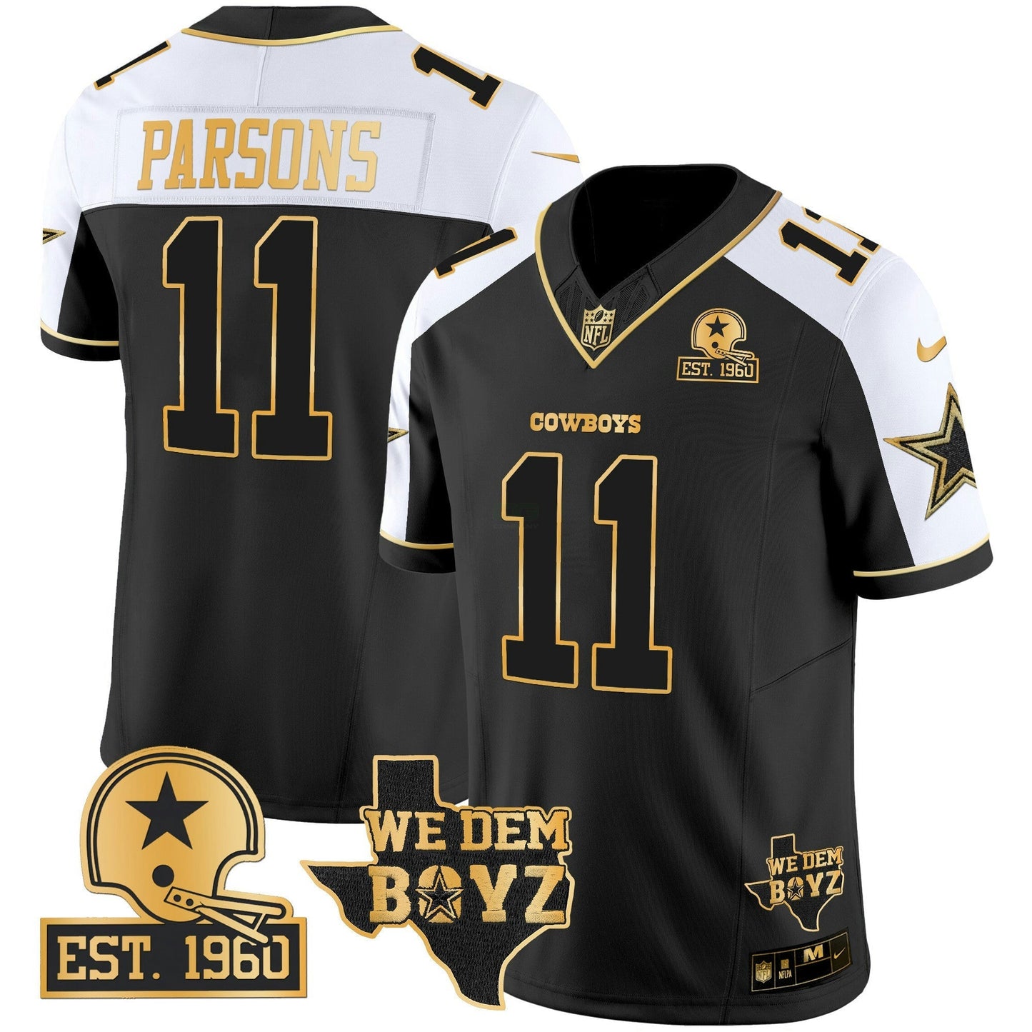 Camisa NFL Men’s Est. 1960 & We Dem Boyz Patch Dourada Vapor Limited Jersey V2