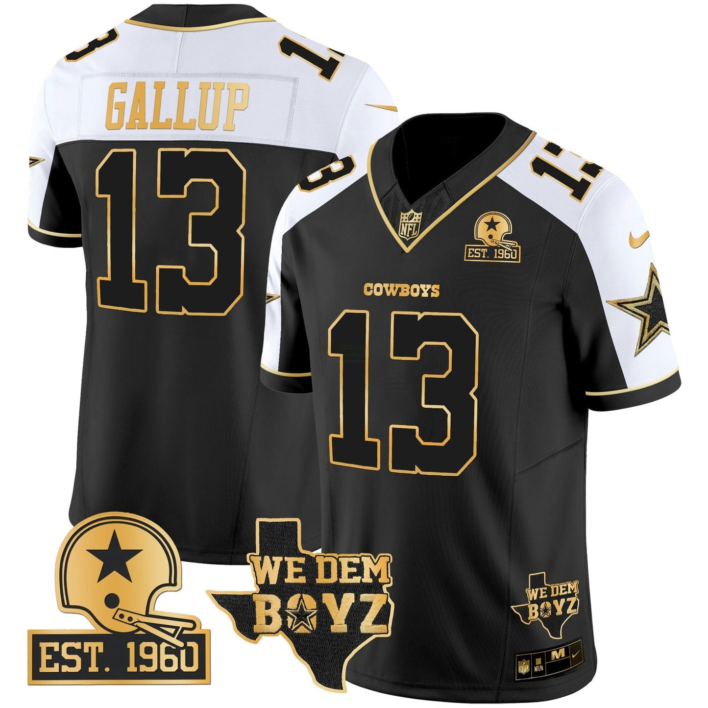 Camisa NFL Men’s Est. 1960 & We Dem Boyz Patch Dourada Vapor Limited Jersey V2