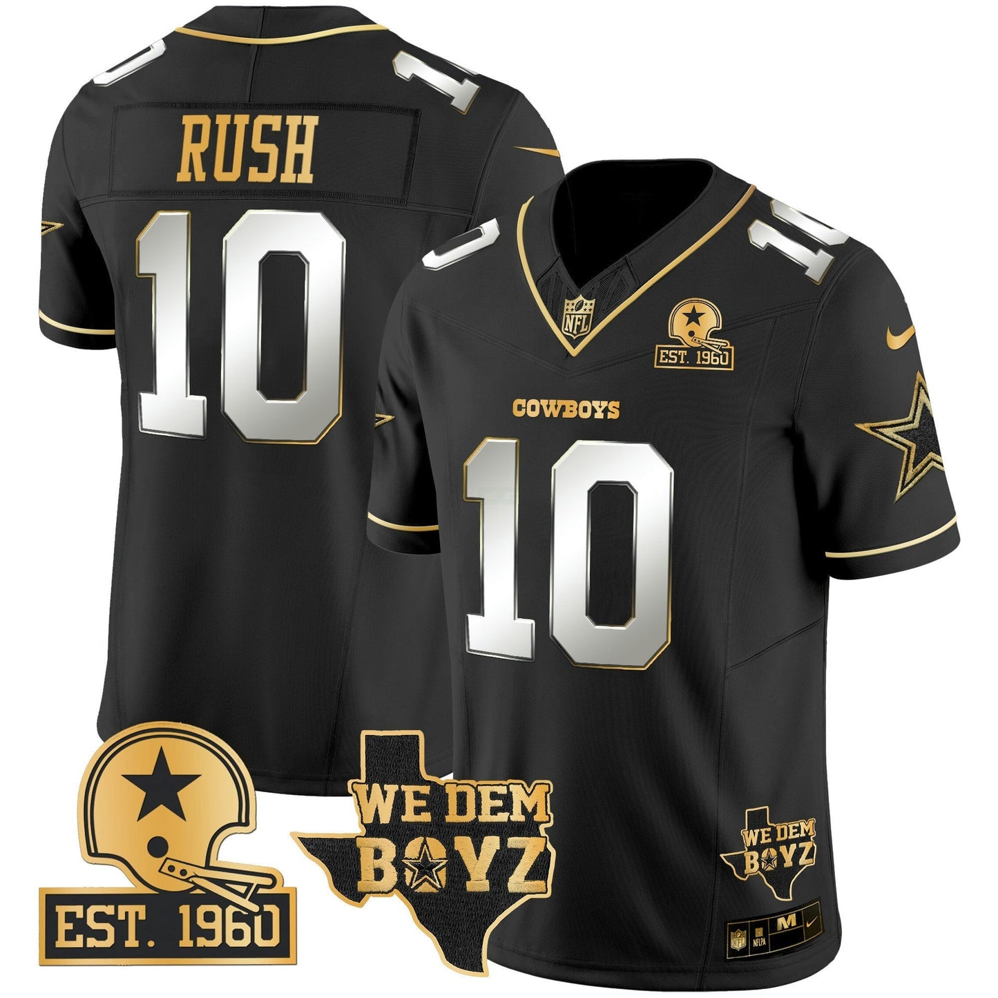 Camisa NFL Men’s Est. 1960 & We Dem Boyz Patch Dourada Vapor Limited Jersey V2