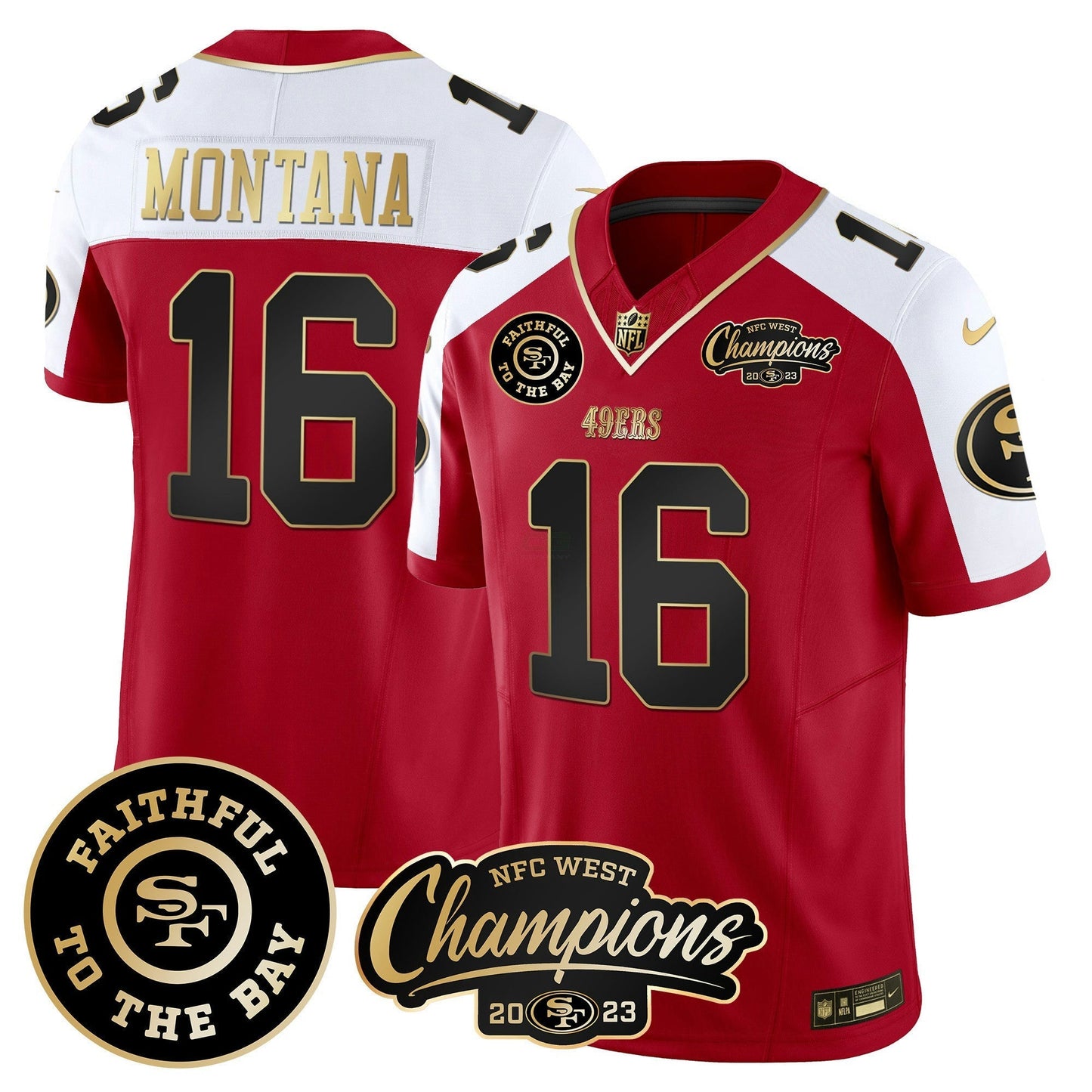 Camisa NFL Men’s Faithful & 2023 NFC West Champions Patch Vapor Jersey