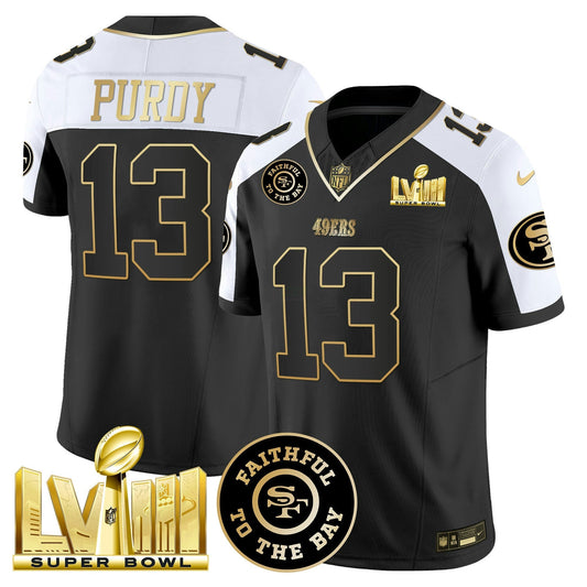 Camisa NFL Men’s Faithful & Super Bowl LVIII Dourada Patch Vapor Jersey V2