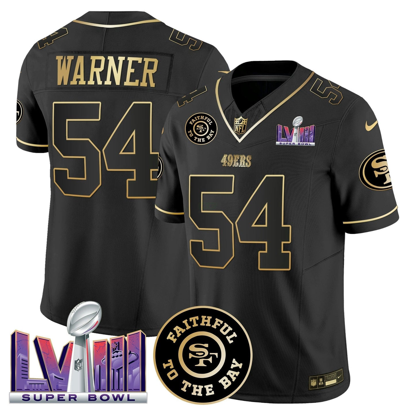 Camisa NFL Men’s Faithful & Super Bowl LVIII Patch Vapor Jersey V2