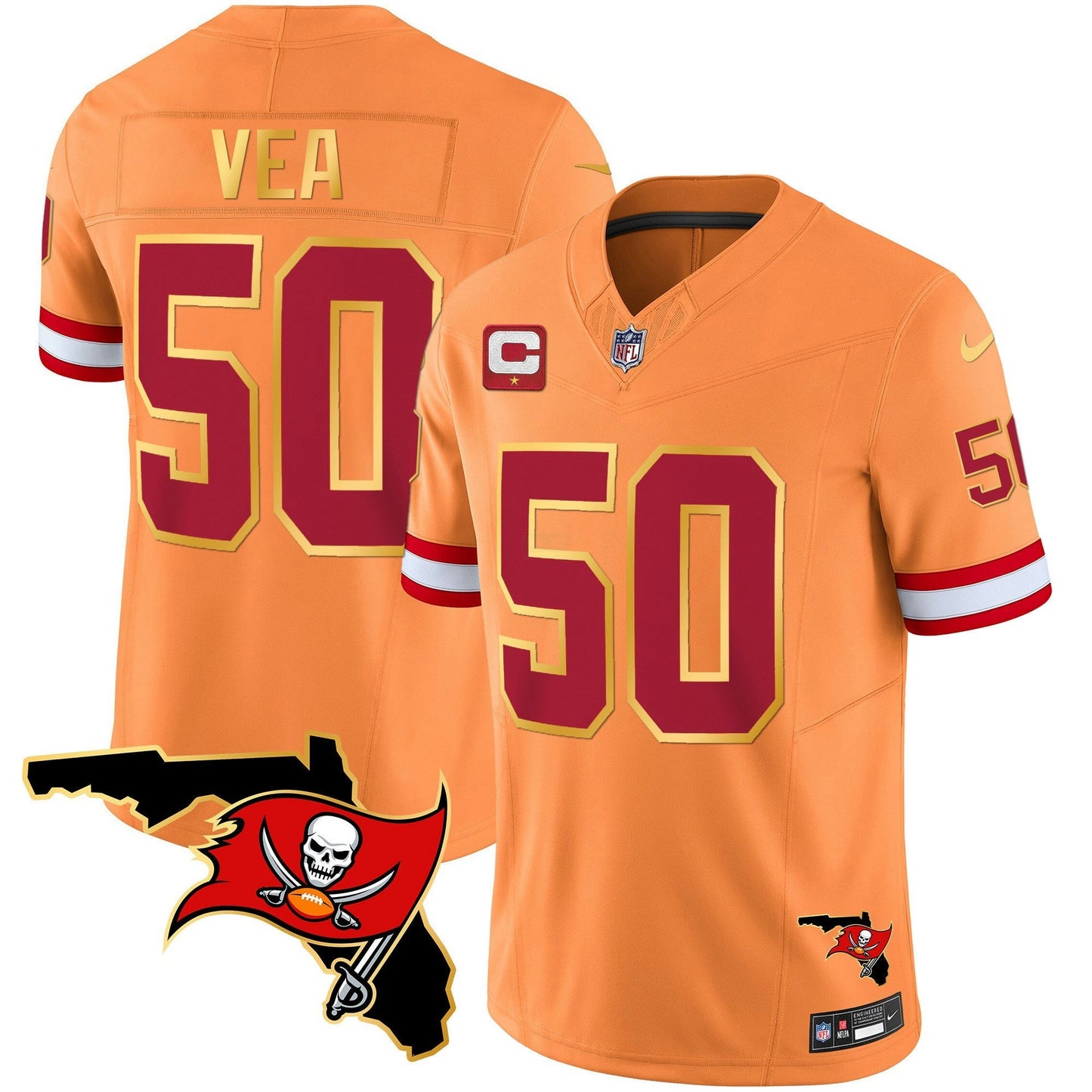 Camisa NFL Men’s Florida Patch Dourada Trim Vapor Jersey