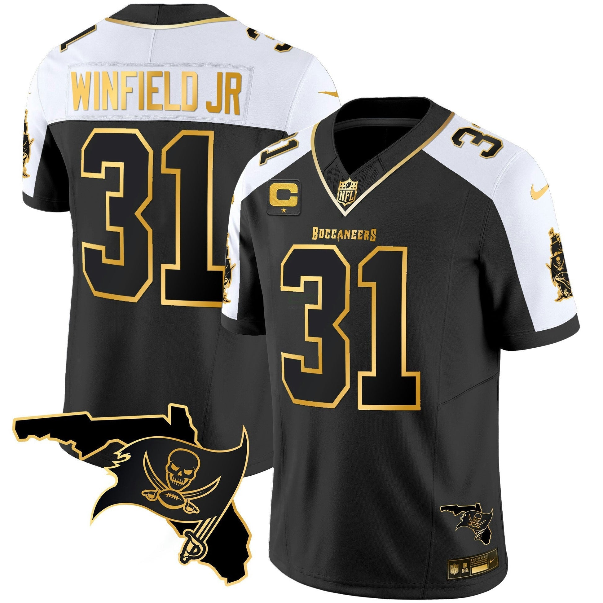 Camisa NFL Men’s Florida Patch Vapor Dourada Jersey – All Stitched – Nebswagg