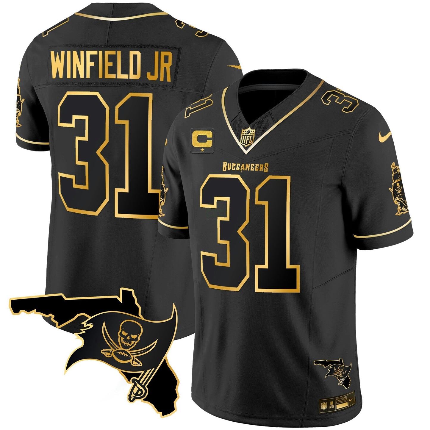 Camisa NFL Men’s Florida Patch Vapor Dourada Jersey – All Stitched – Nebswagg