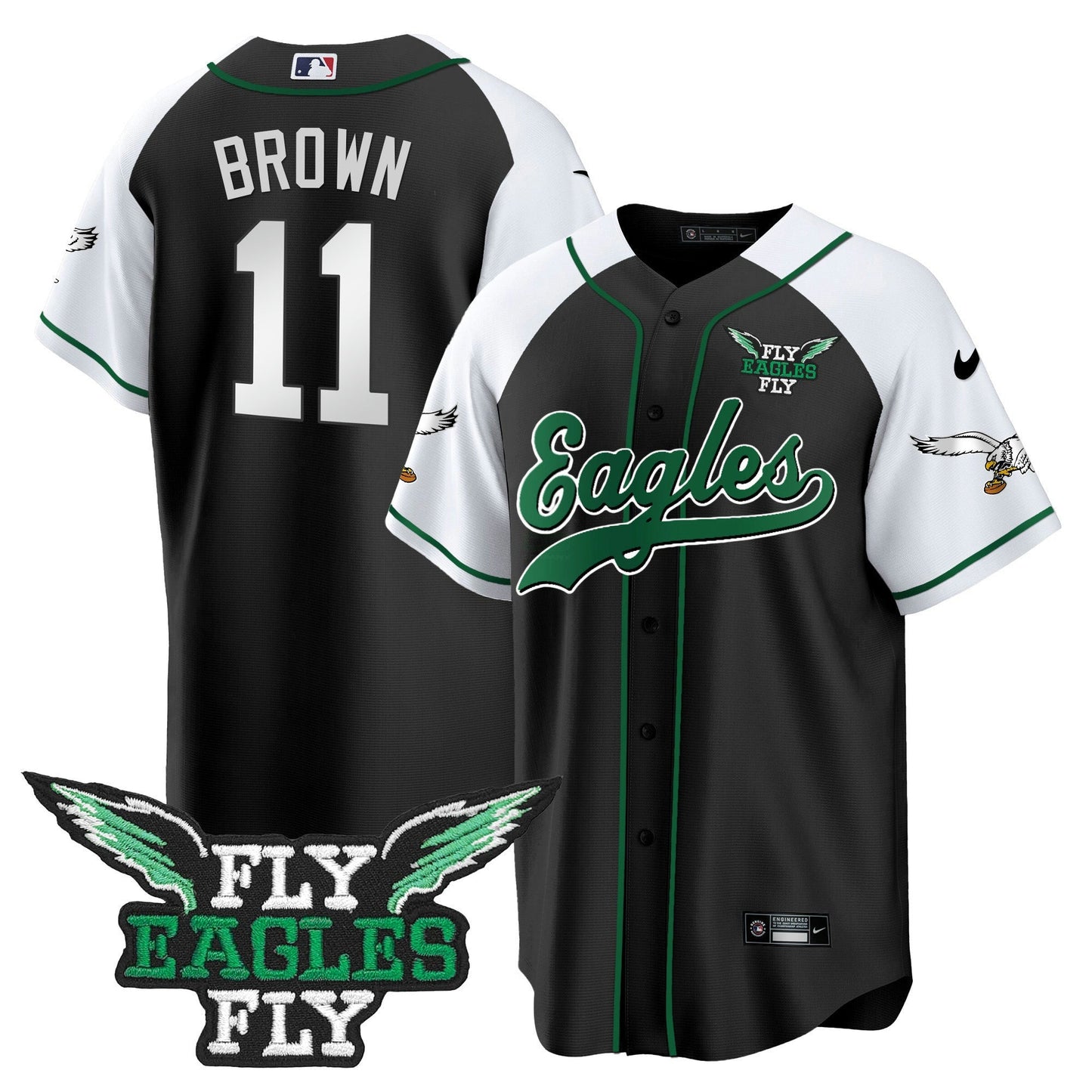 Camisa NFL Men’s Fly Fly Patch Throwback Kelly Green Jersey