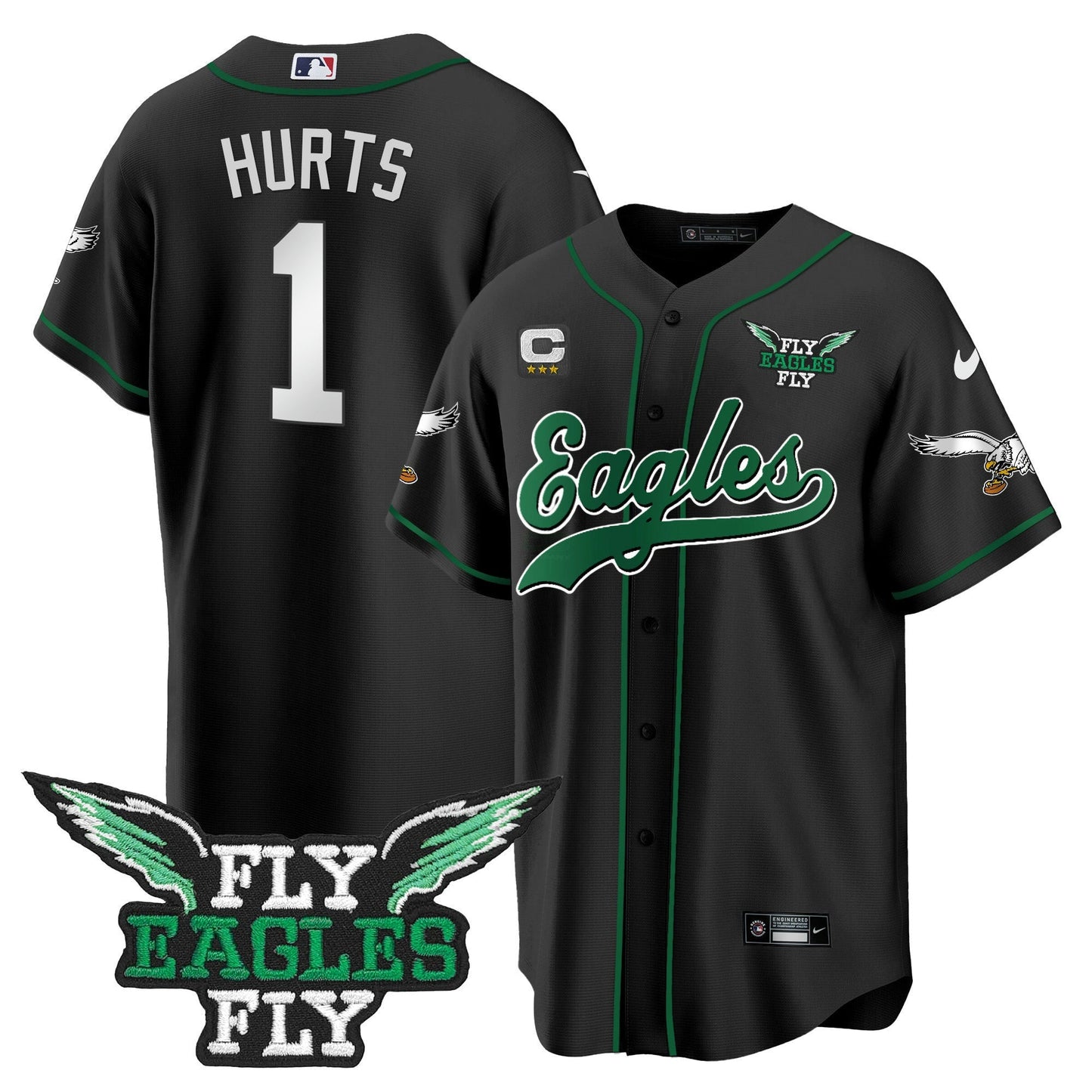 Camisa NFL Men’s Fly Fly Patch Throwback Kelly Green Jersey