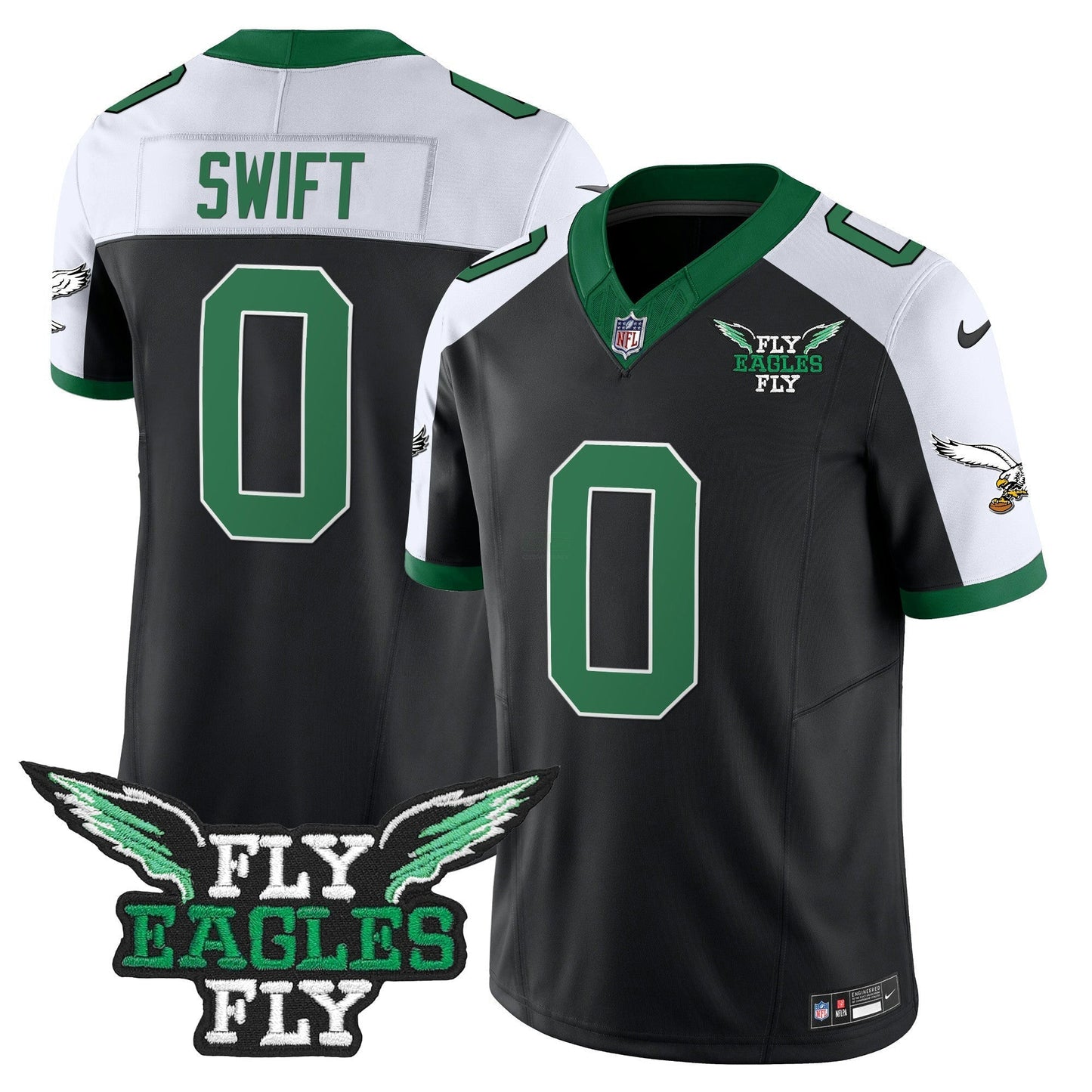 Camisa NFL Men’s Fly Fly Patch Throwback Kelly Green Vapor Jersey