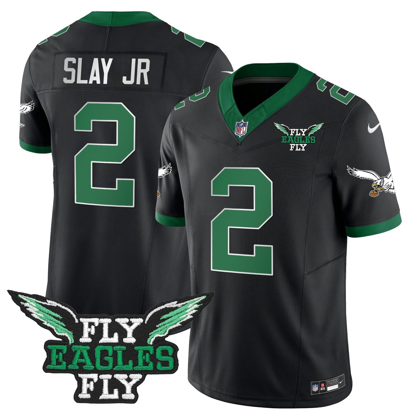 Camisa NFL Men’s Fly Fly Patch Throwback Kelly Green Vapor Jersey