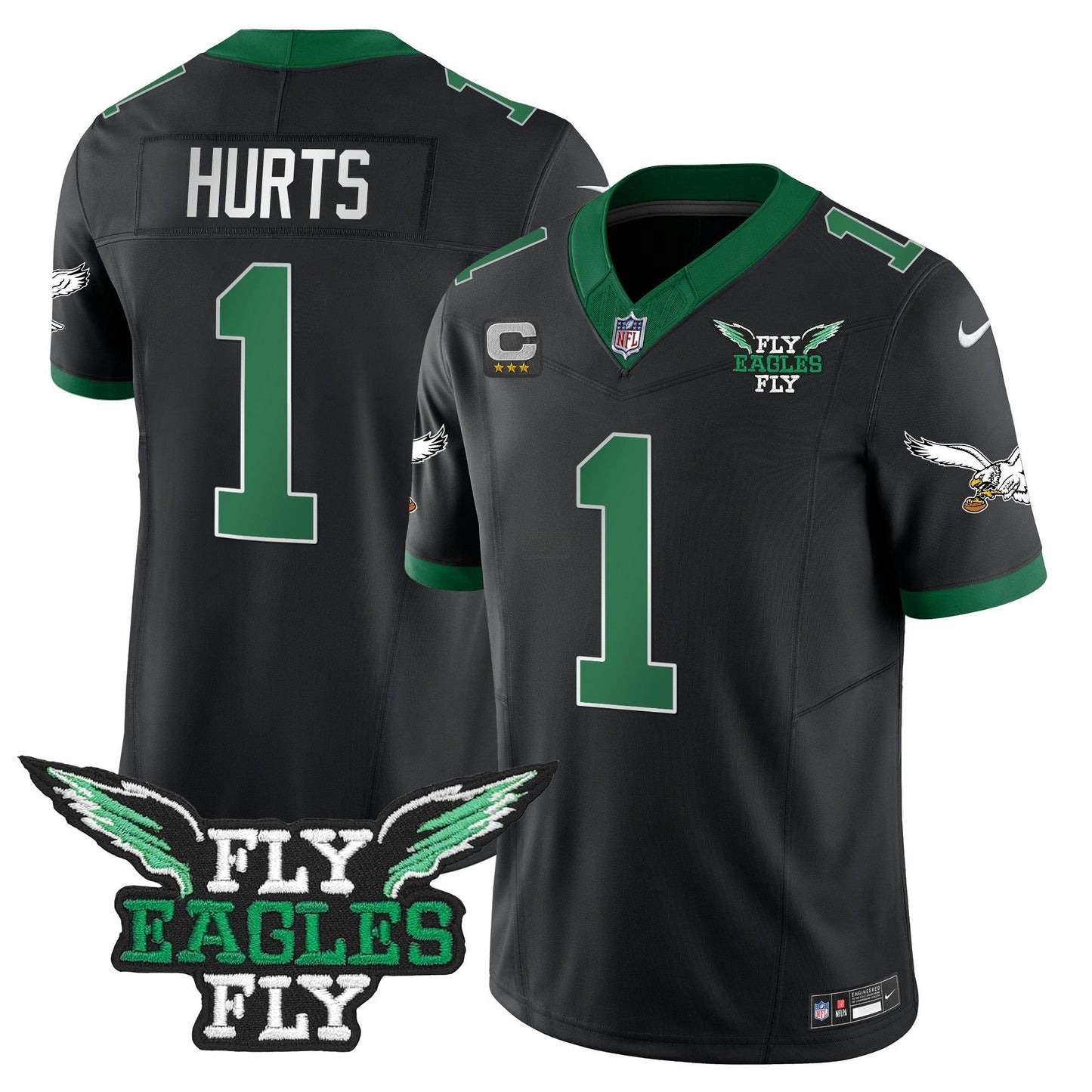 Camisa NFL Men’s Fly Fly Patch Throwback Kelly Green Vapor Jersey