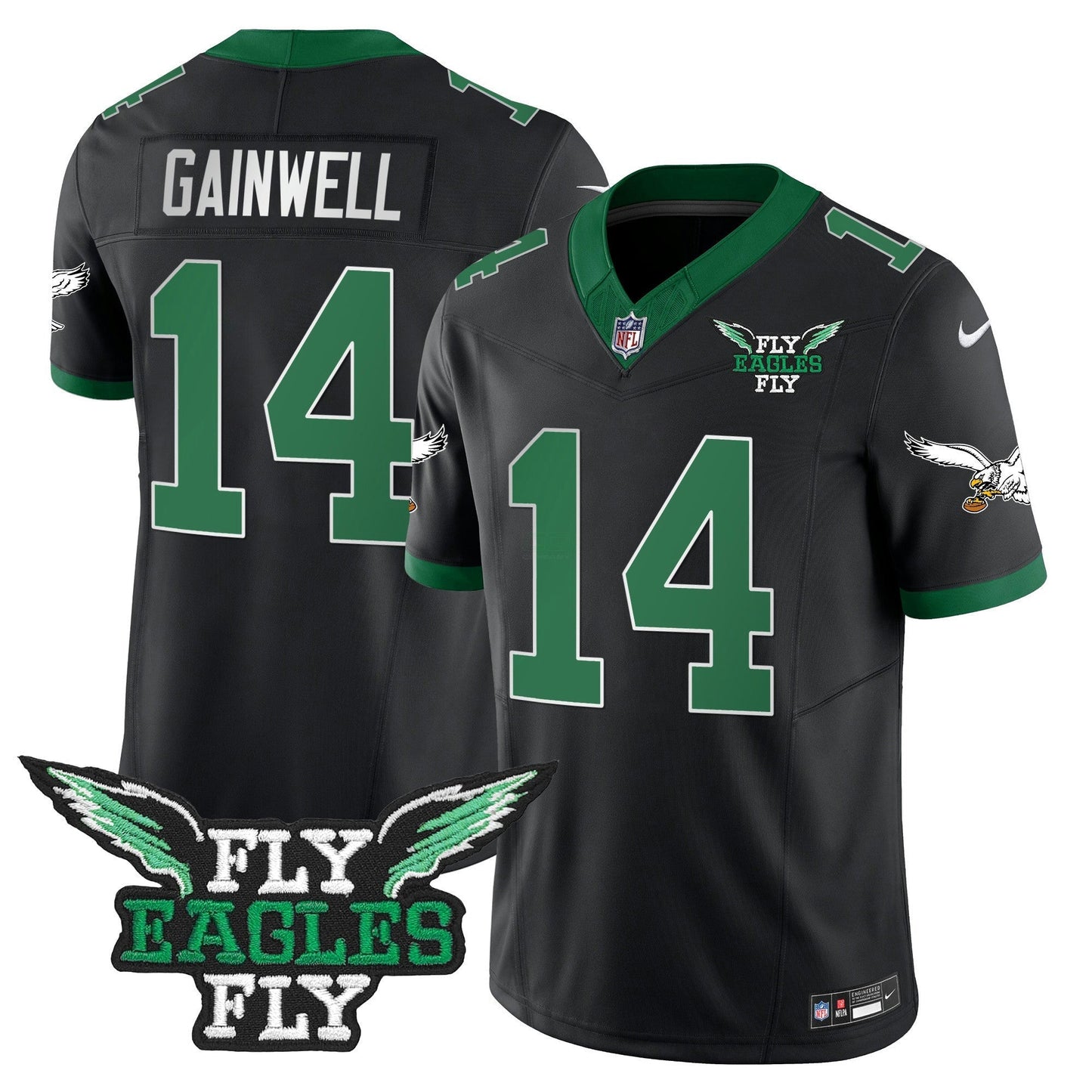 Camisa NFL Men’s Fly Fly Patch Throwback Kelly Green Vapor Jersey