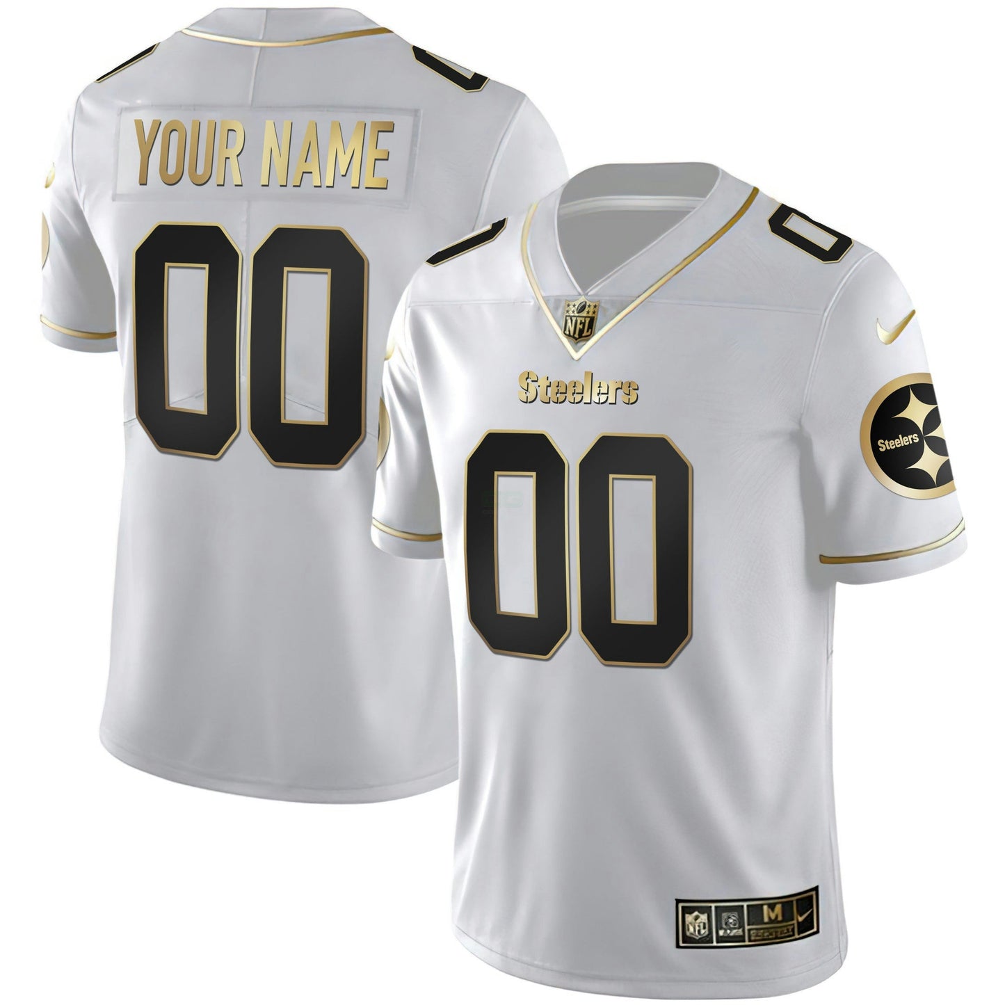 Camisa NFL Men’s Gold and Split Custom Name and Number