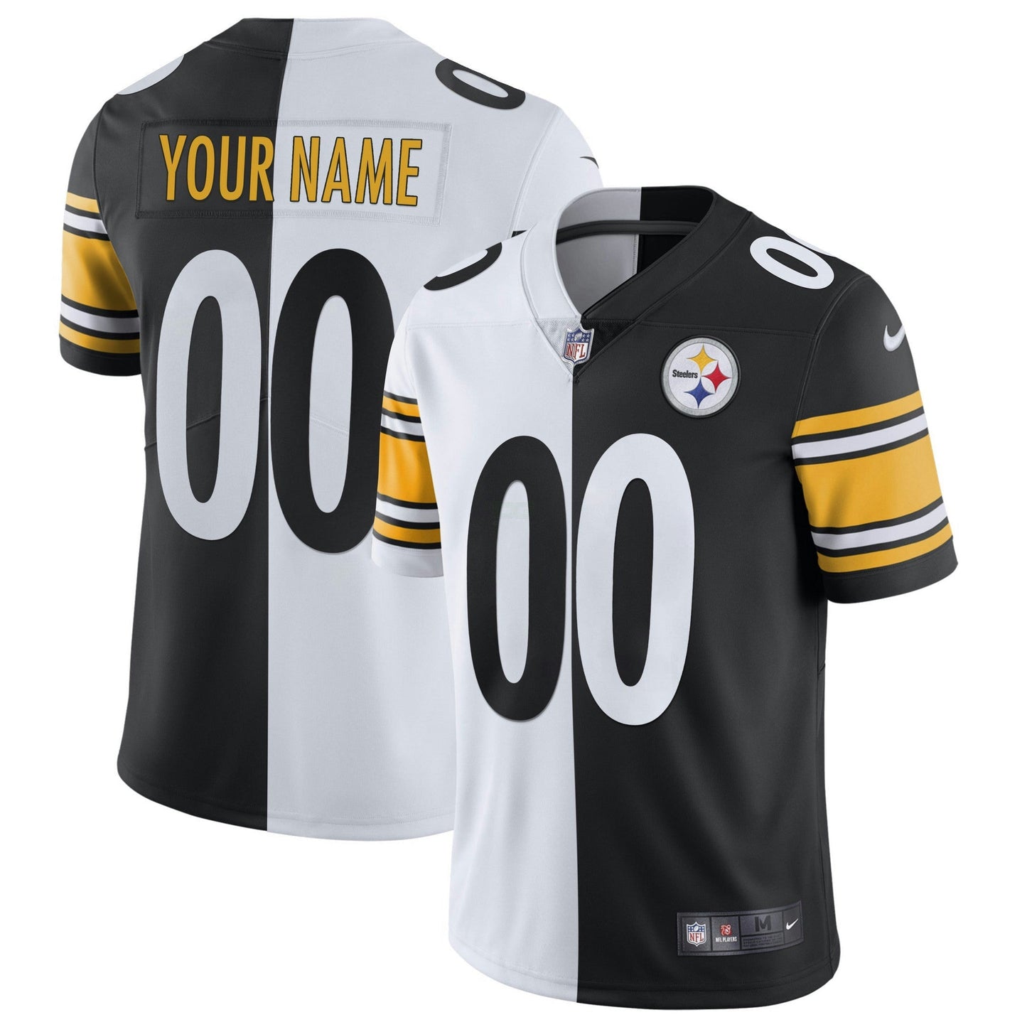 Camisa NFL Men’s Gold and Split Custom Name and Number