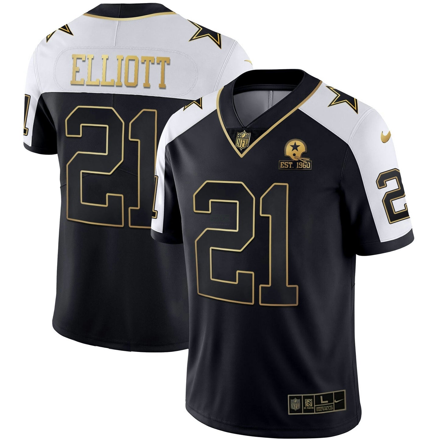 Camisa NFL Men’s Gold & Split Vapor Est 1960 Patch Jersey