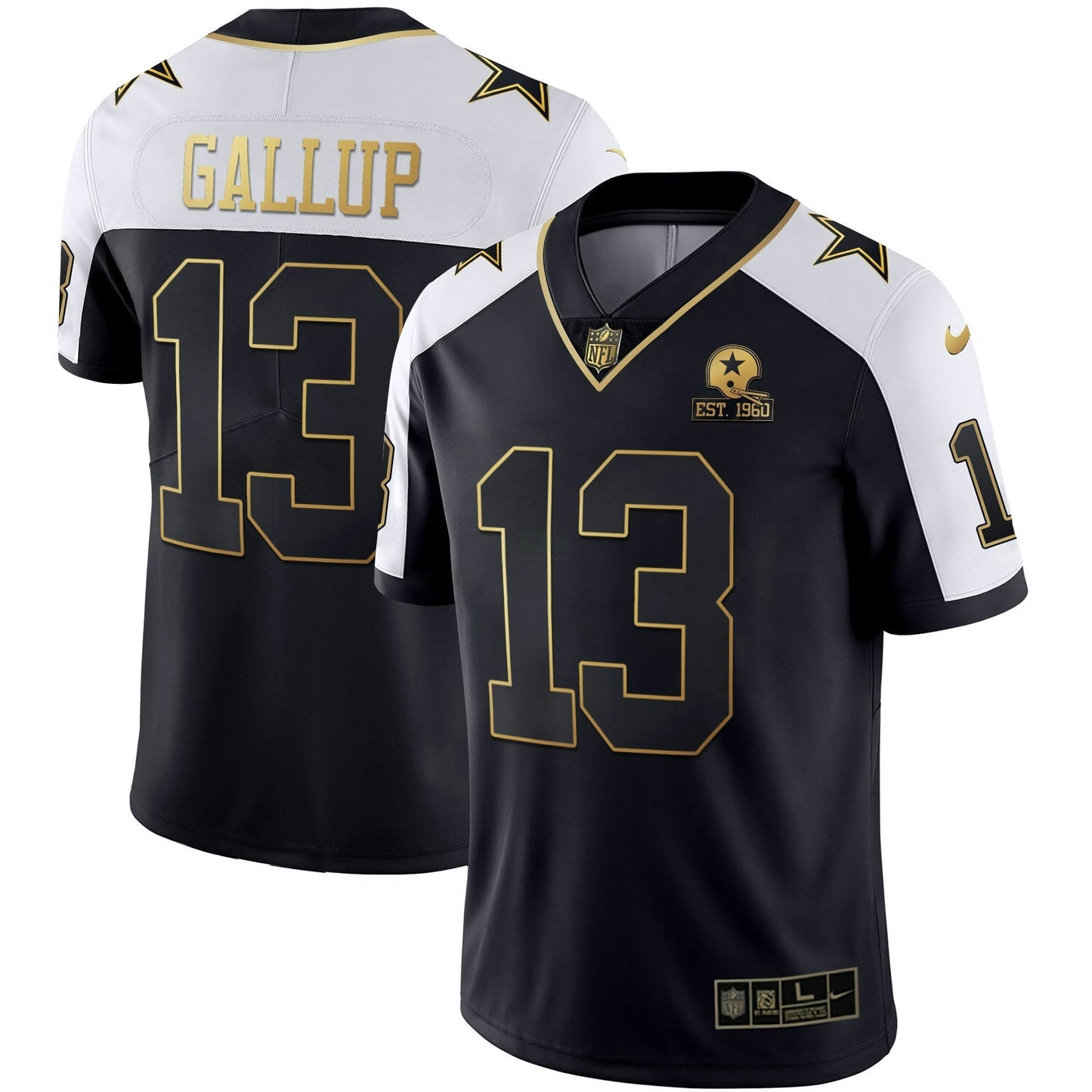 Camisa NFL Men’s Gold & Split Vapor Est 1960 Patch Jersey