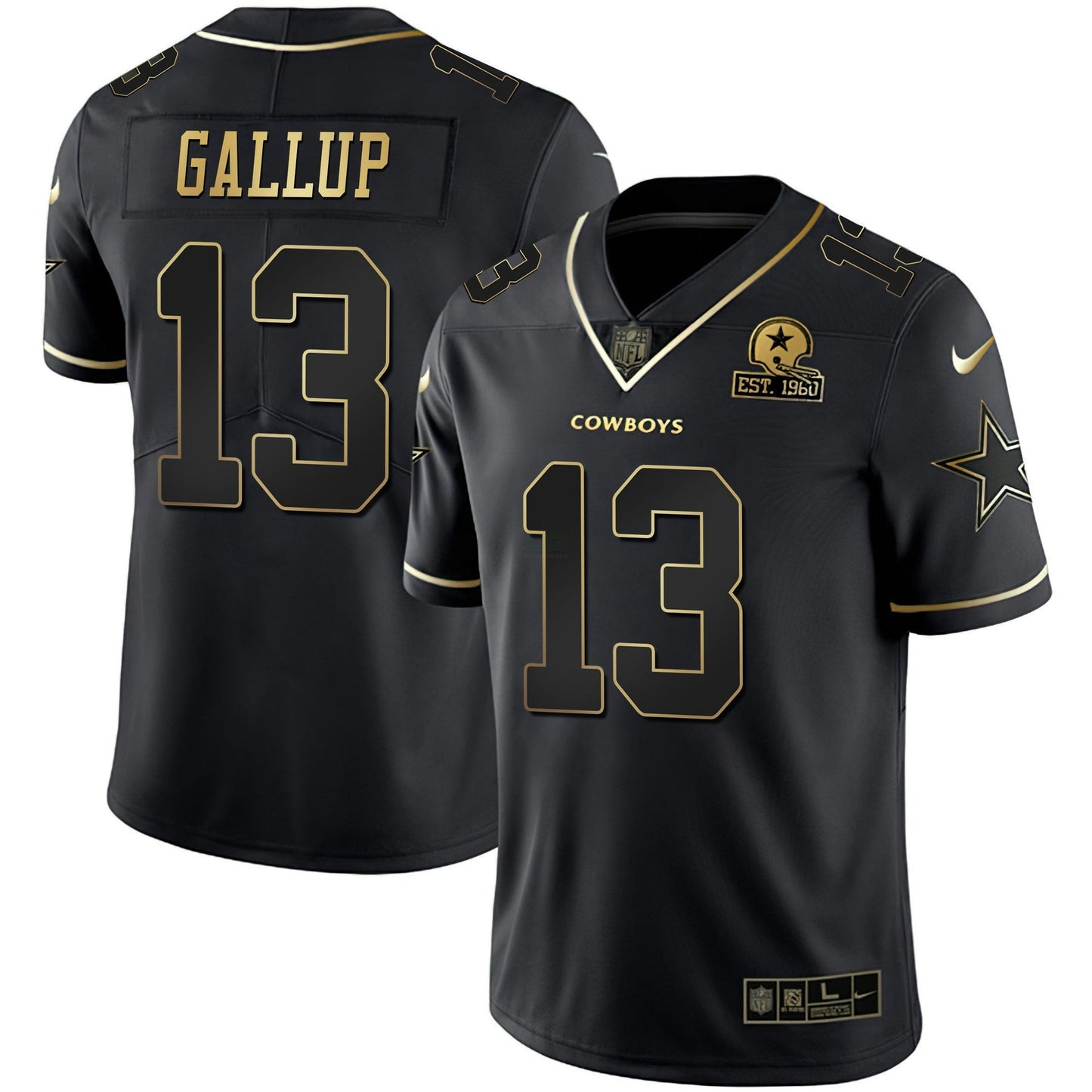 Camisa NFL Men’s Gold & Split Vapor Est 1960 Patch Jersey