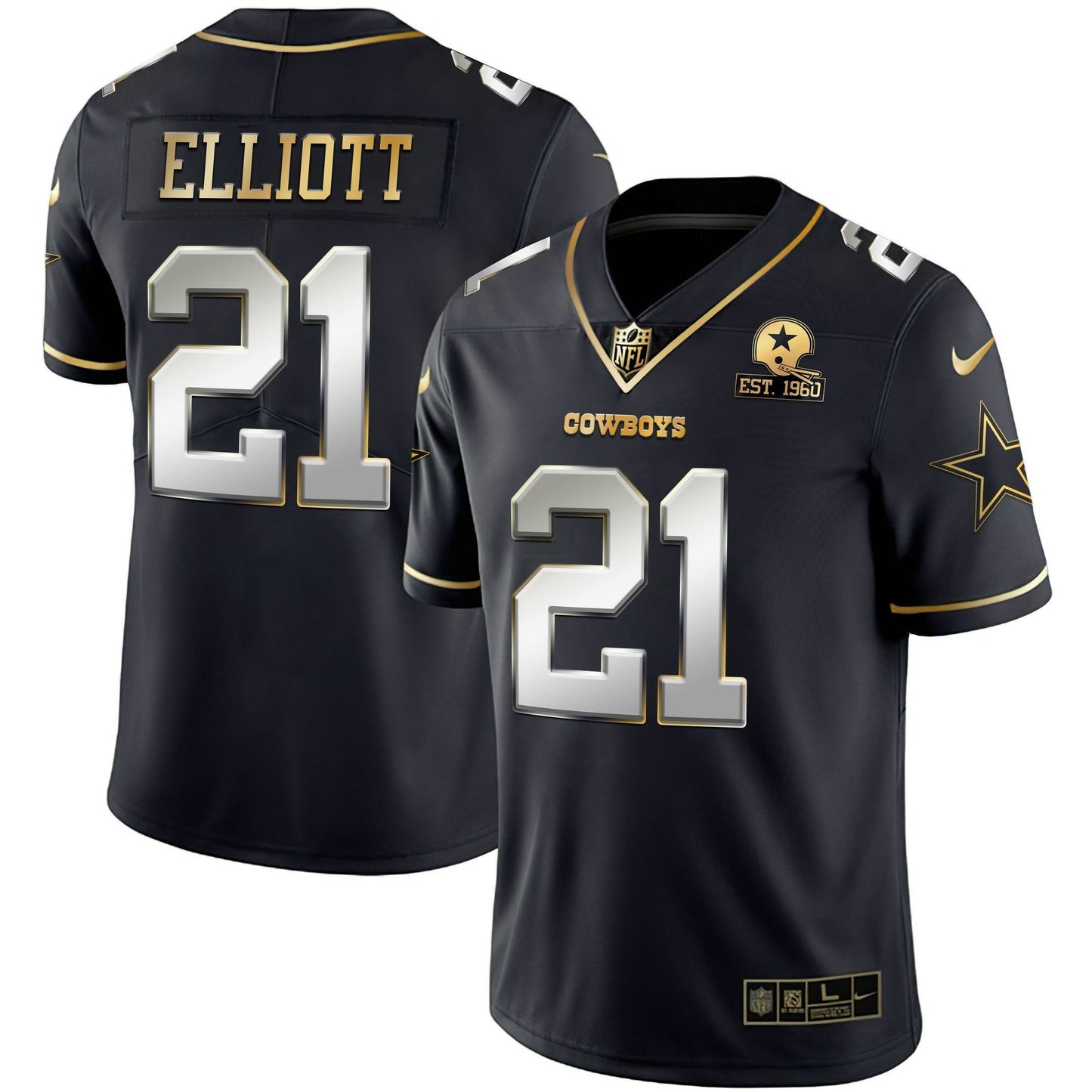 Camisa NFL Men’s Gold & Split Vapor Limited Est 1960 Patch