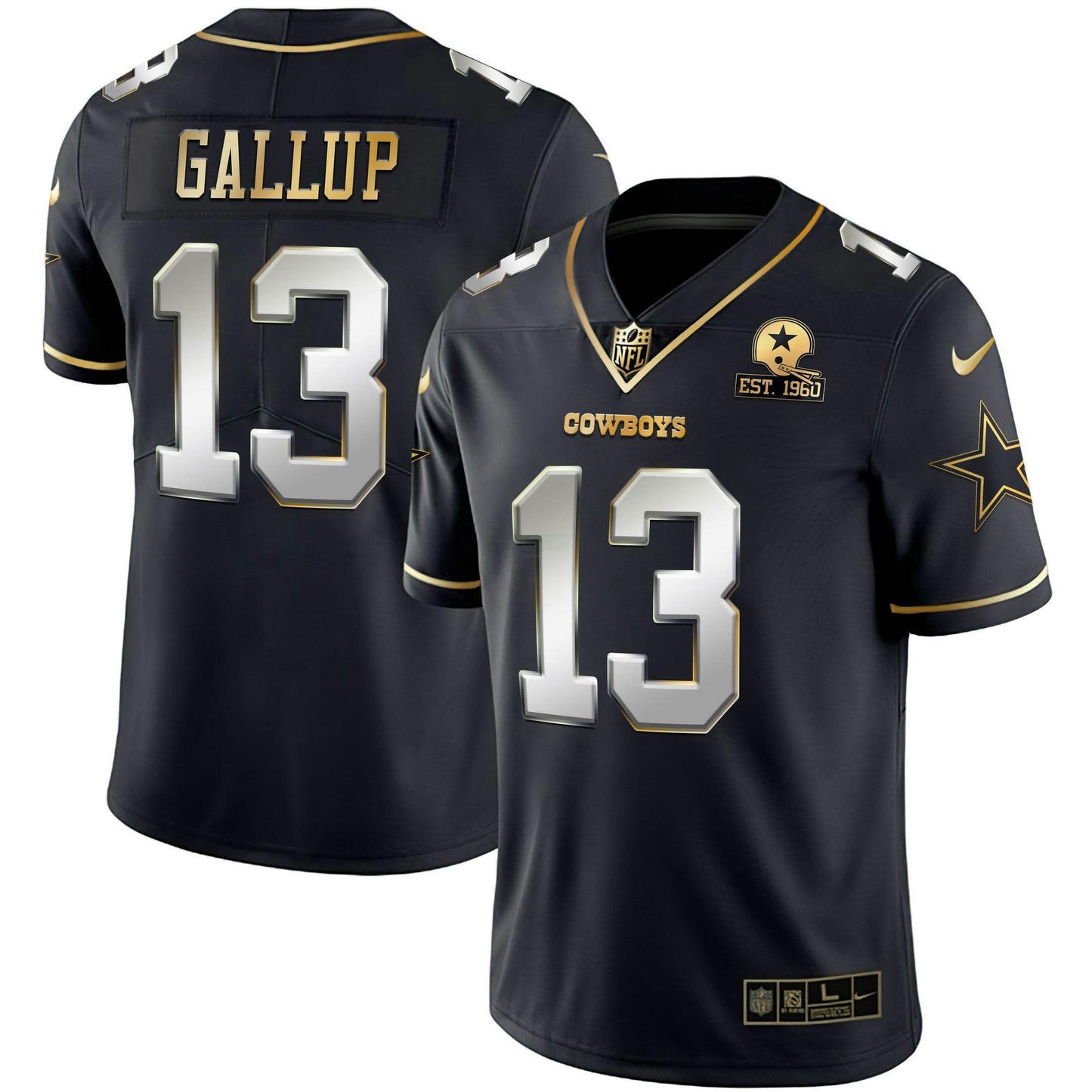 Camisa NFL Men’s Gold & Split Vapor Limited Est 1960 Patch