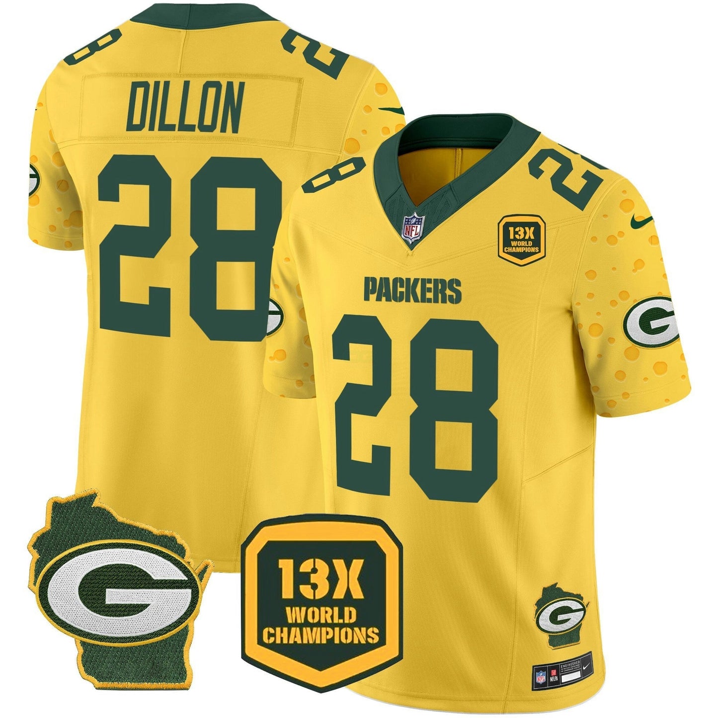 Camisa NFL Men’s Green Bay 2025 Cheese Vapor Limited Jersey