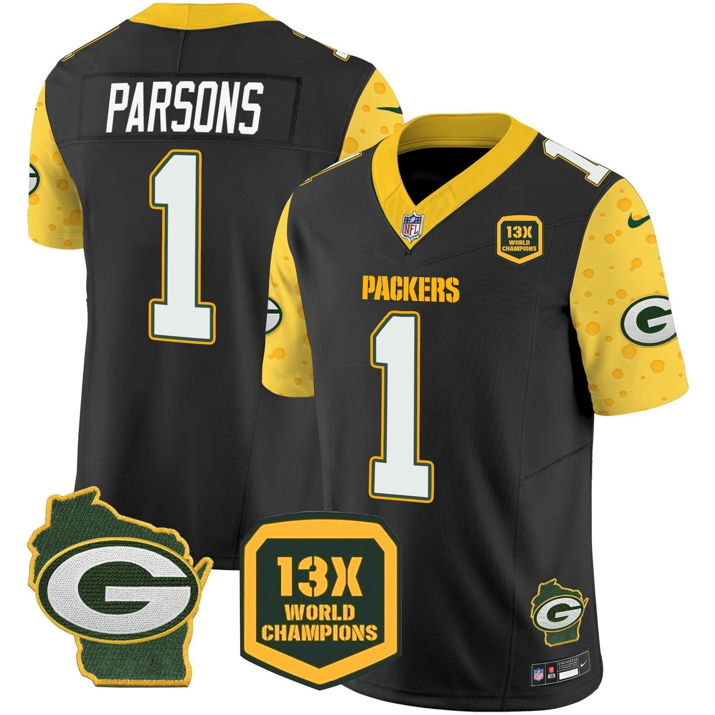 Camisa NFL Men’s Green Bay 2025 Cheese Vapor Limited Jersey