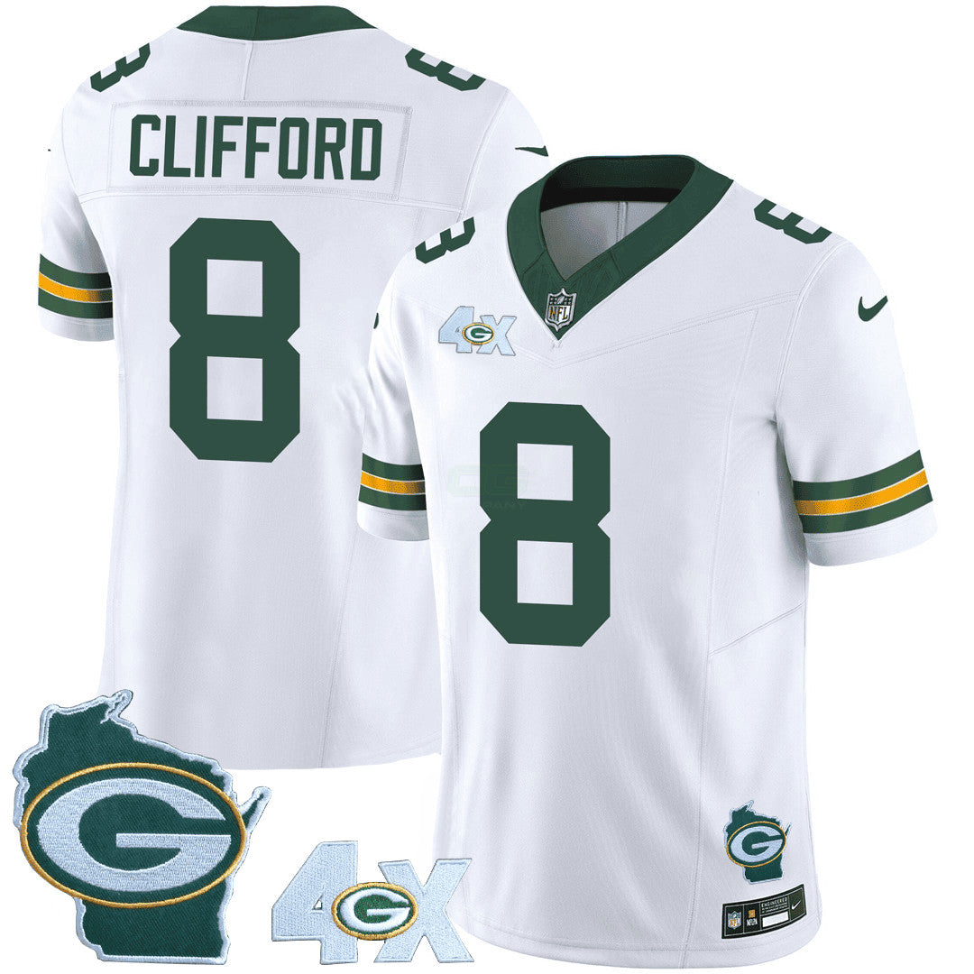Camisa NFL Men’s Green Bay 4x Champs & Home Patch Vapor Jersey