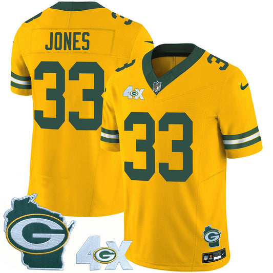 Camisa NFL Men’s Green Bay 4x Champs & Home Patch Vapor Jersey