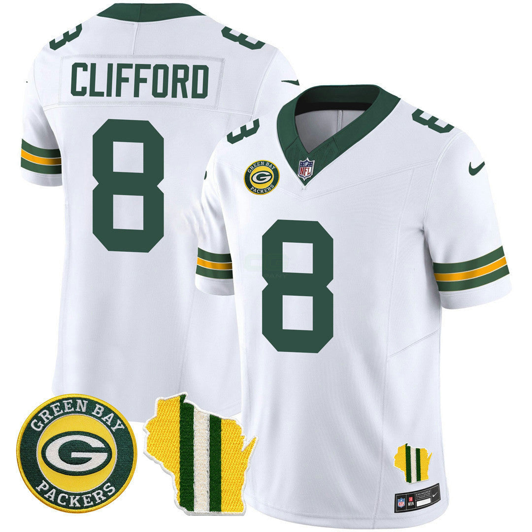 Camisa NFL Men’s Green Bay Wisconsin State Patch Vapor Limited Jersey – All Sttiched