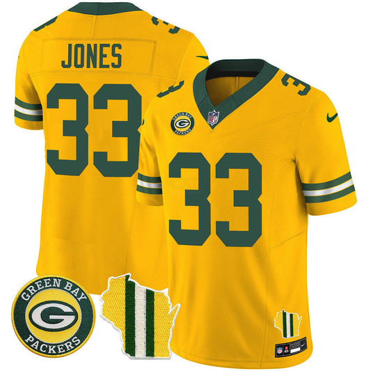 Camisa NFL Men’s Green Bay Wisconsin State Patch Vapor Limited Jersey – All Sttiched