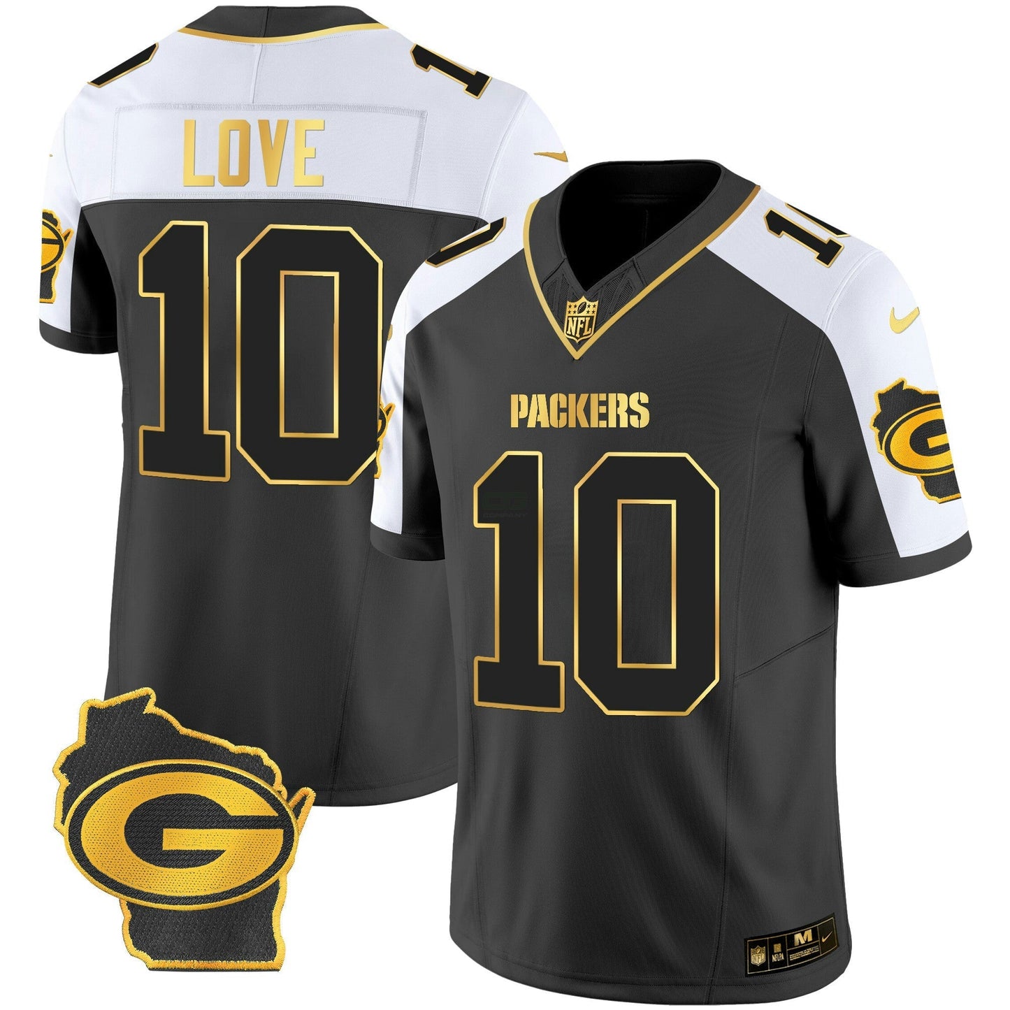 Camisa NFL Green Bay Packers Men’s Home Patch Dourada Vapor Jersey